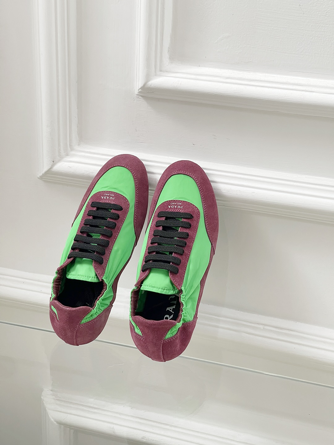 Prada Collapse Re-Nylon Sneakers Green/Purple
