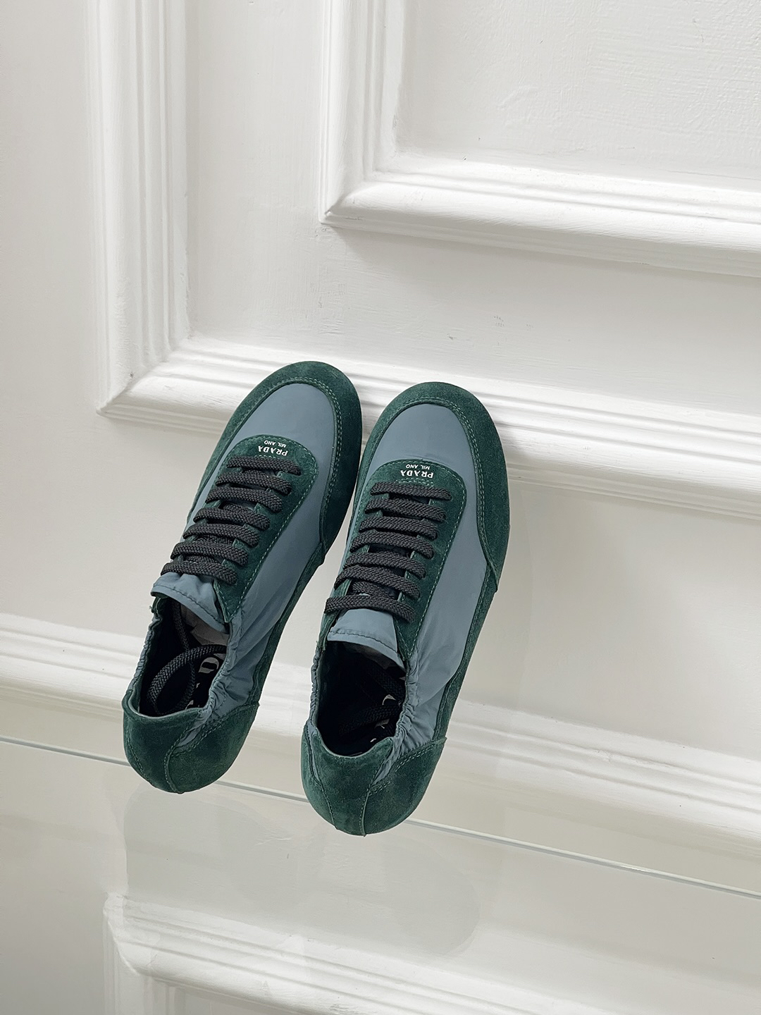 Prada Collapse Nylon Sneakers Green