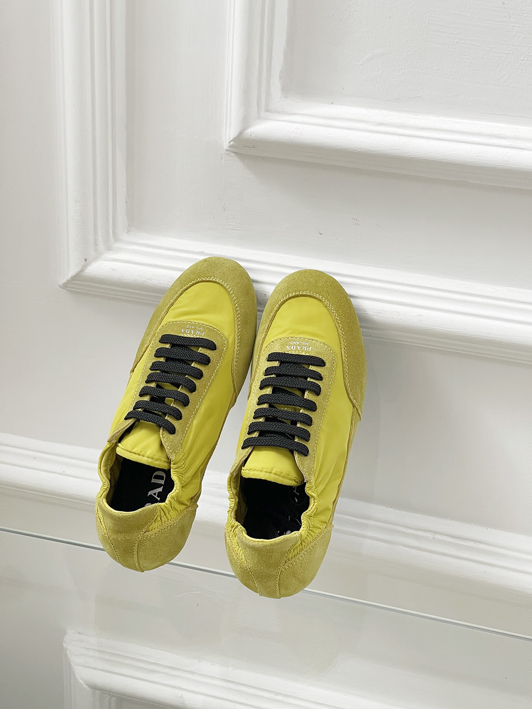 Prada Collapse Nylon Sneakers Yellow