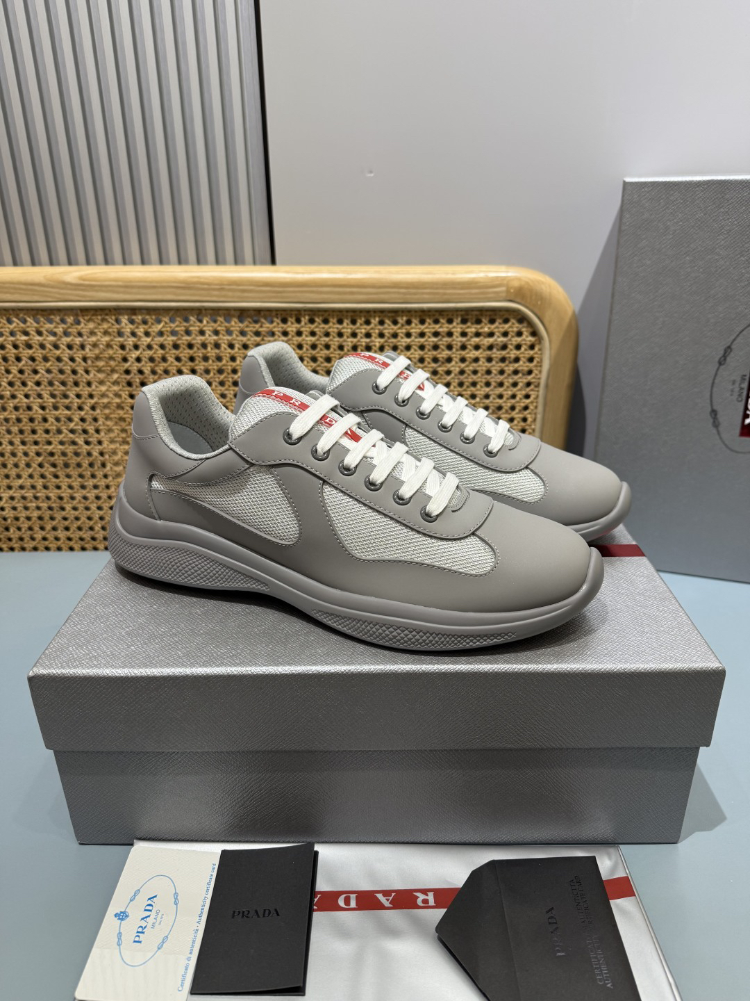 Prada Americas Cup Sneakers Gray