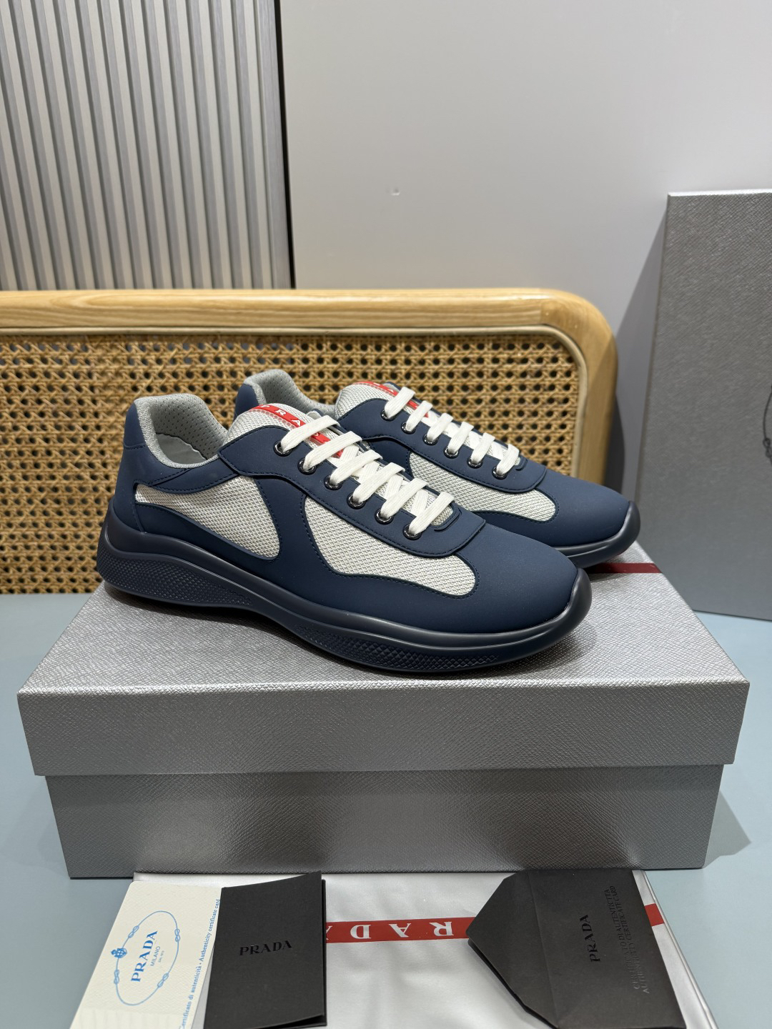 Prada Americas Cup Sneakers Navy