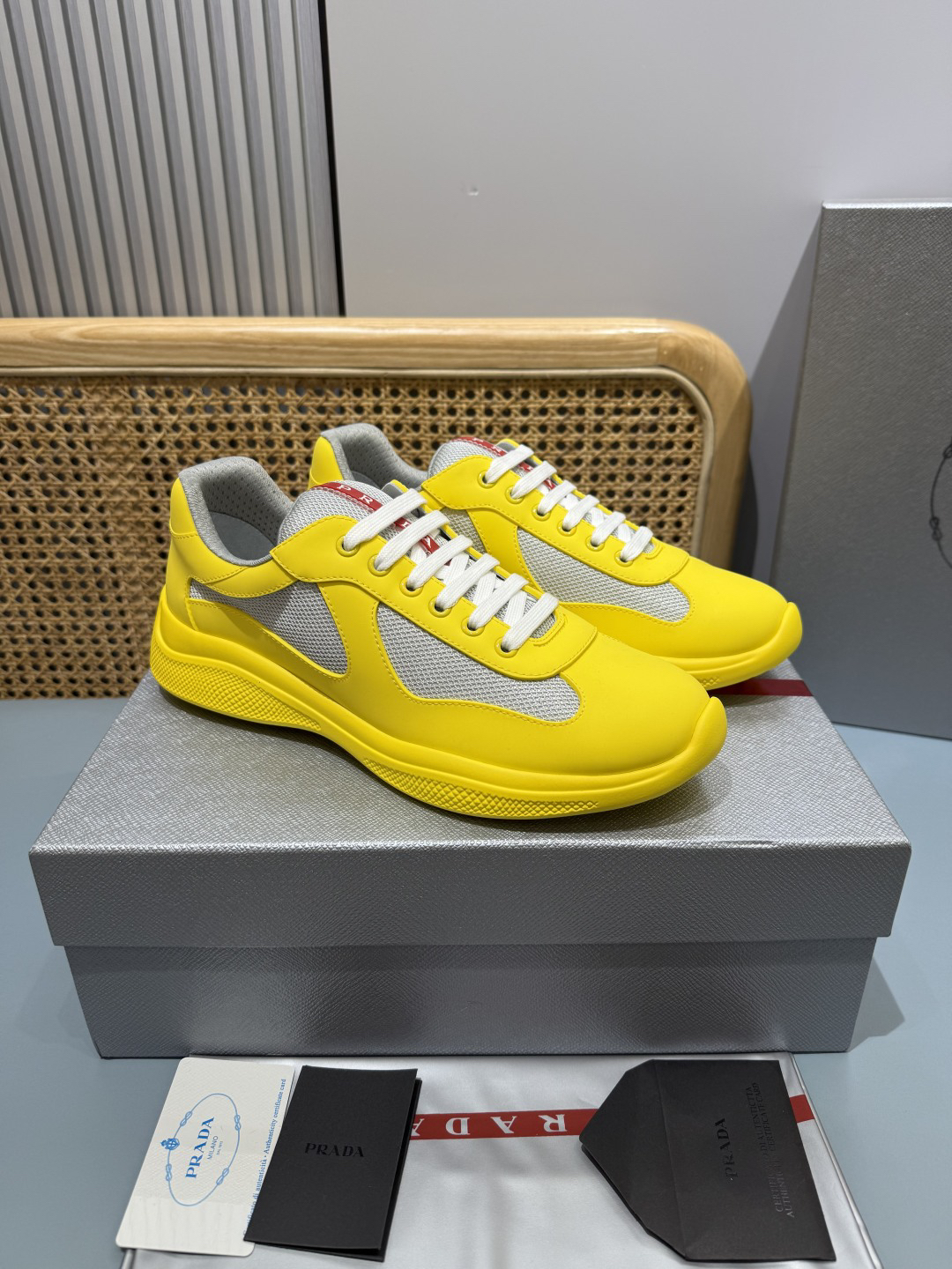 Prada Americas Cup Sneakers Lemon Yellow