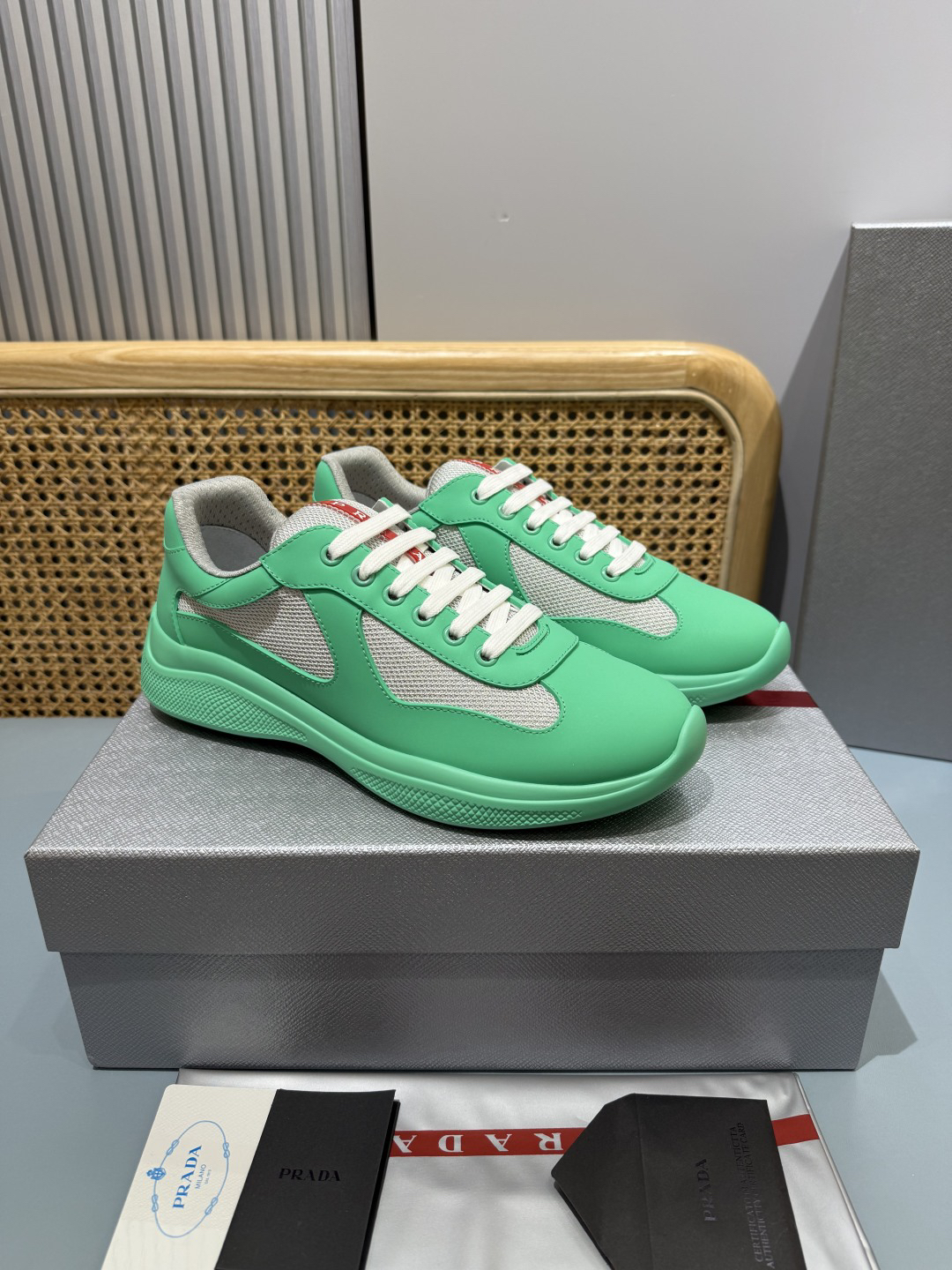 Prada Americas Cup Sneakers Mint Green