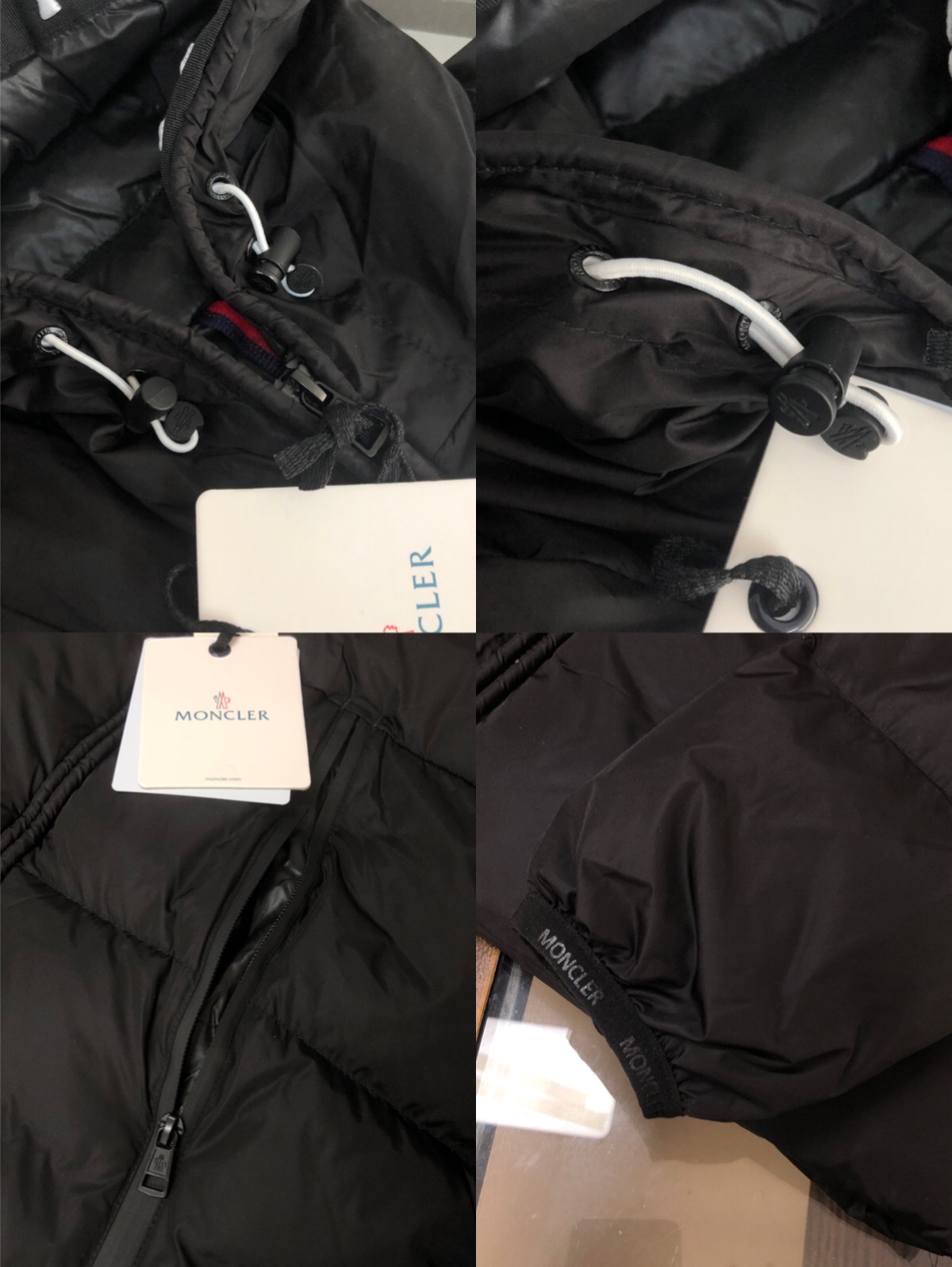 Moncler Logo Tape Down Jacket Black