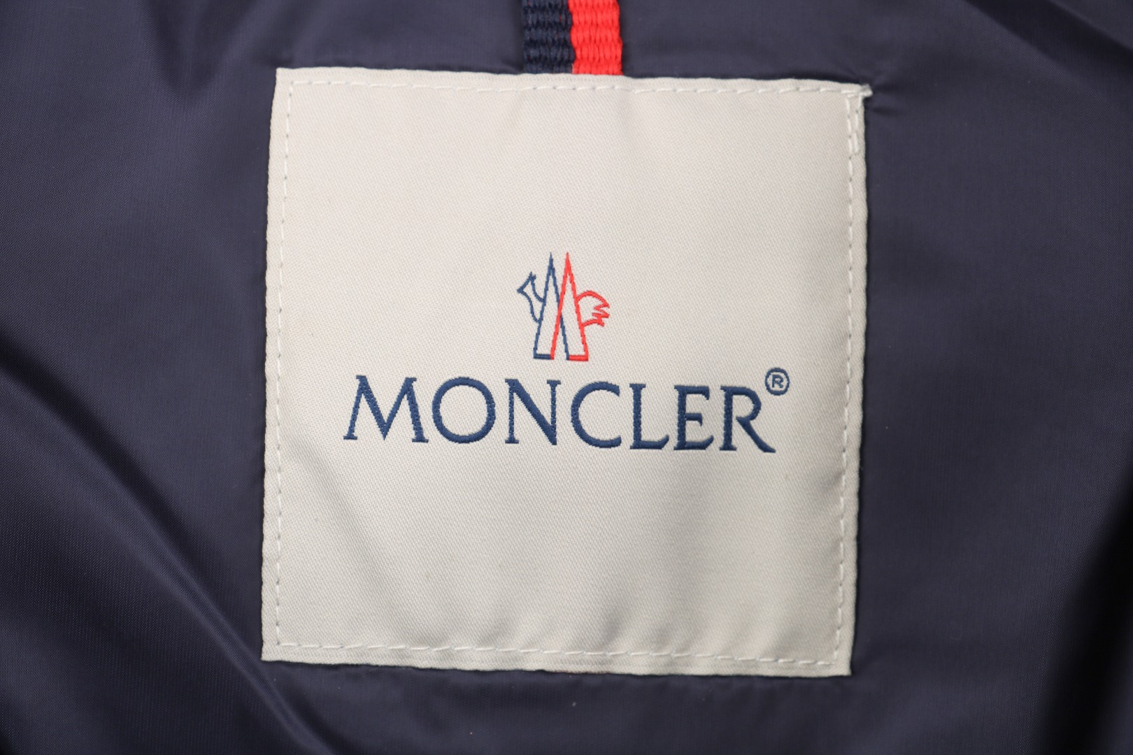 Moncler M Logo Down Varsity Jacket Navy