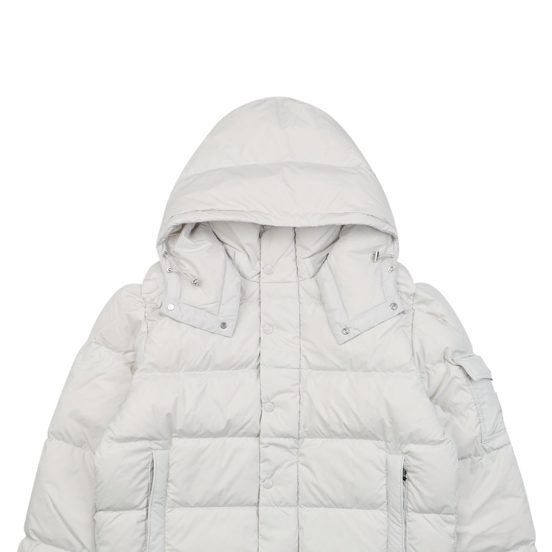 Moncler Maya 70 Matte Hooded Down Jacket White