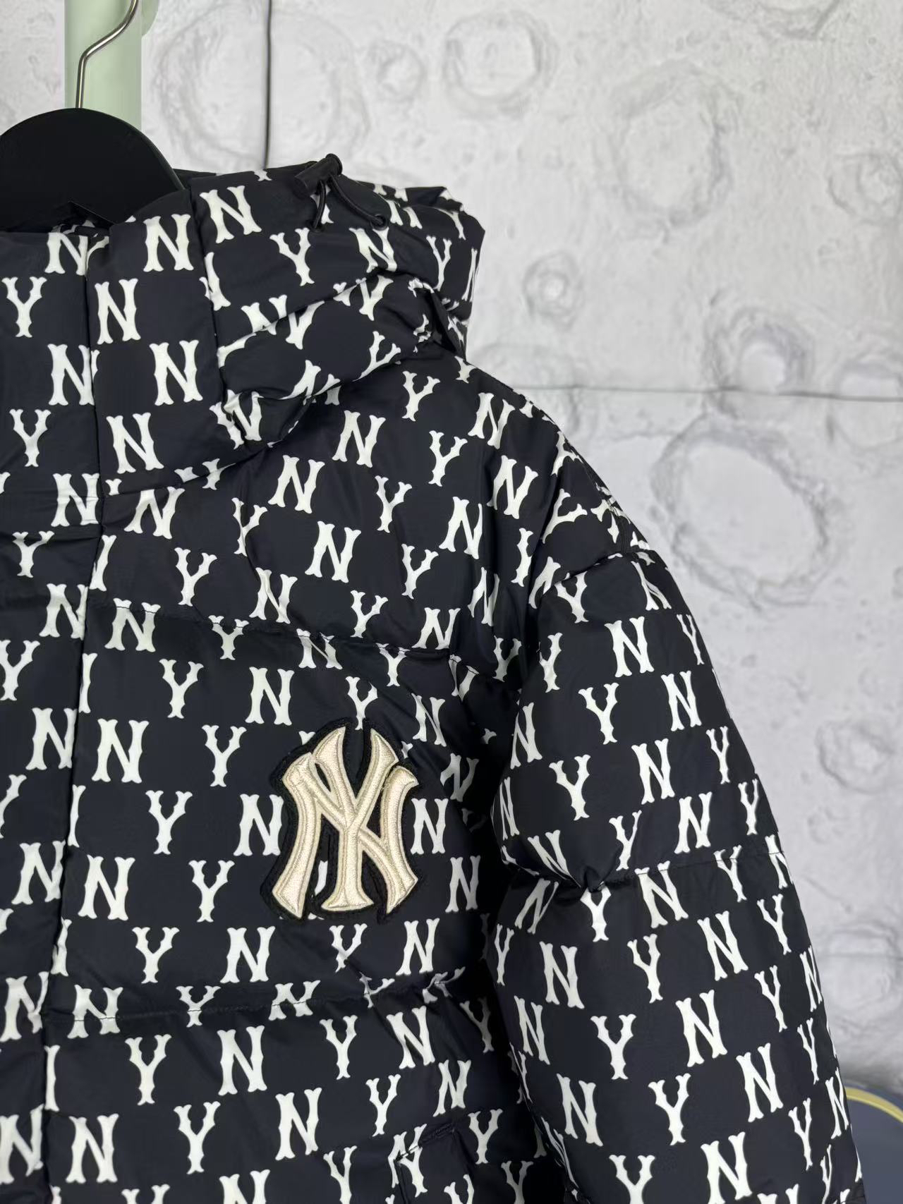 MLB Monogram Hooded Down Jacket Black