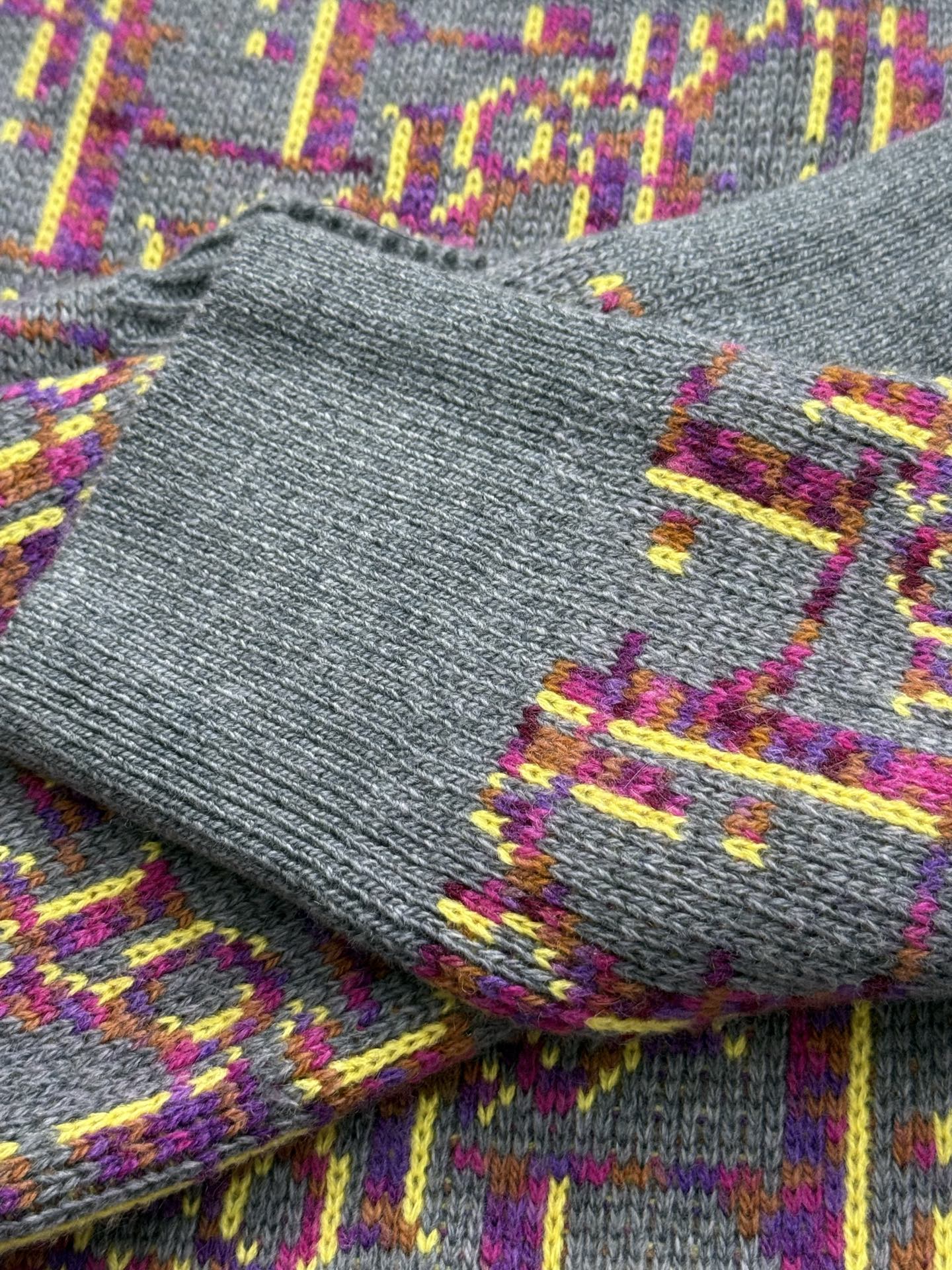 Dior Oblique Jacquard Wool Sweater Multicolor