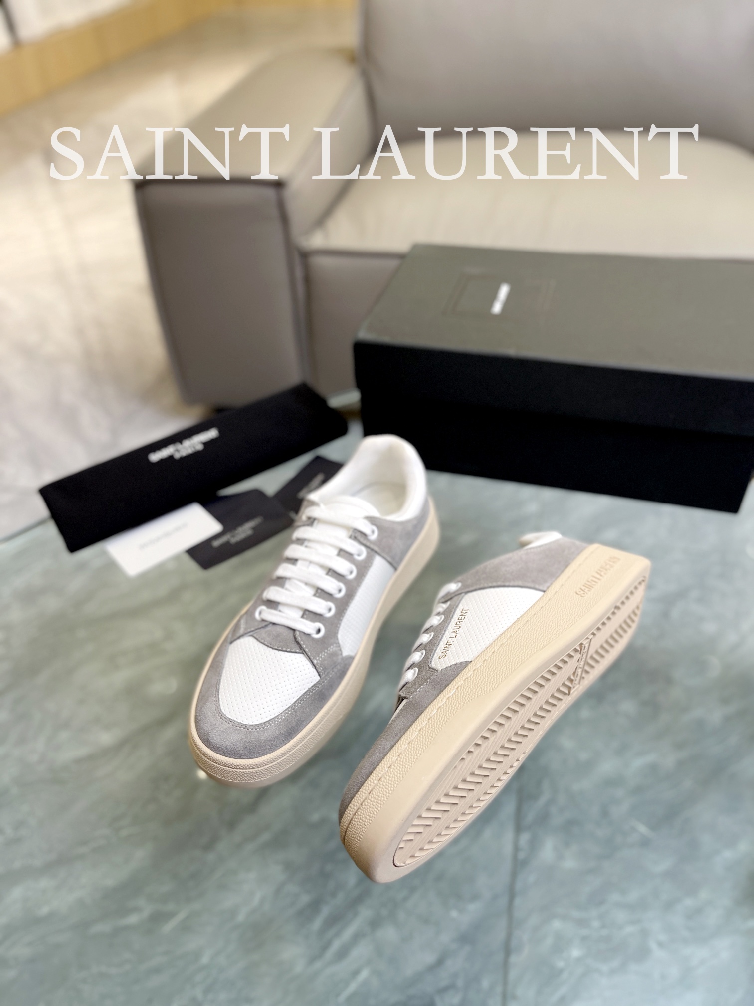 YSL SL61 Low-Top Sneakers Grey
