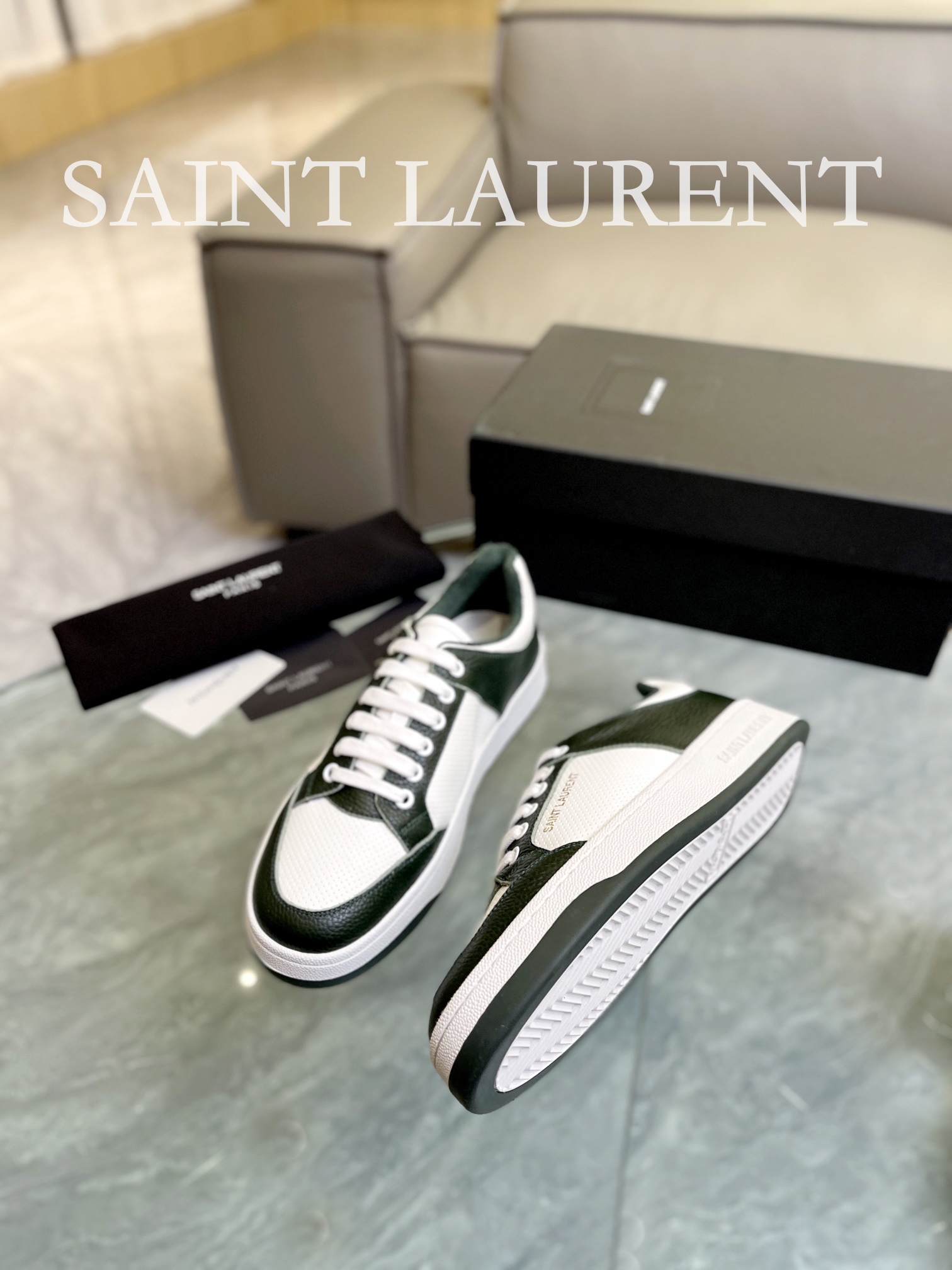 Saint Laurent SL61 Retro Sneakers Green/White