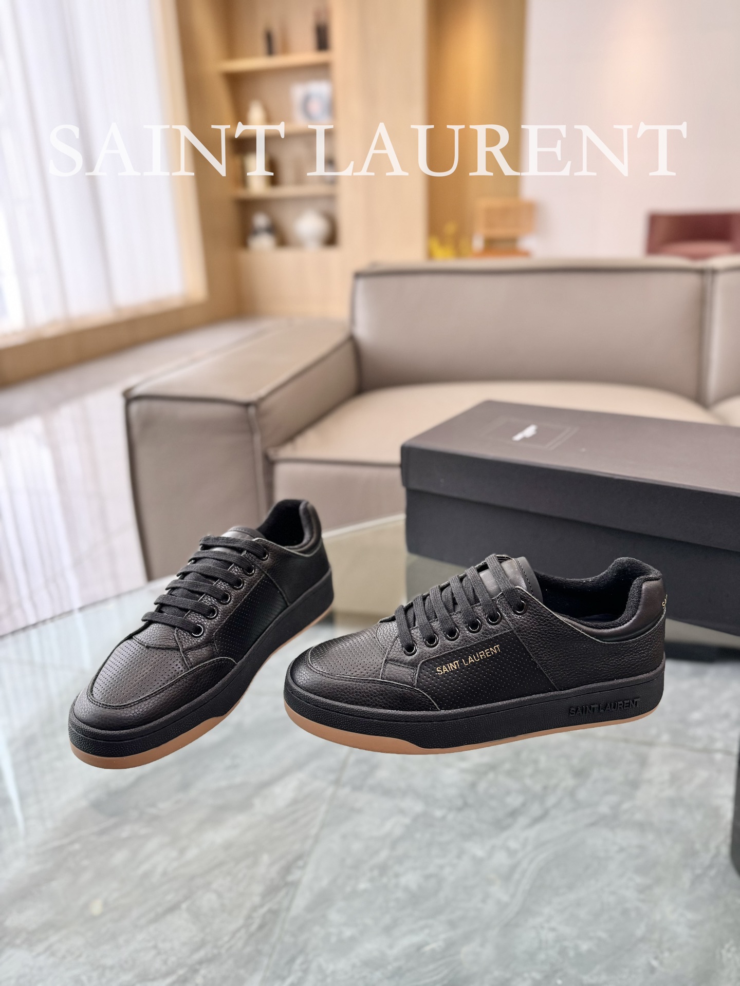 Saint Laurent SL61 Leather Sneakers Black