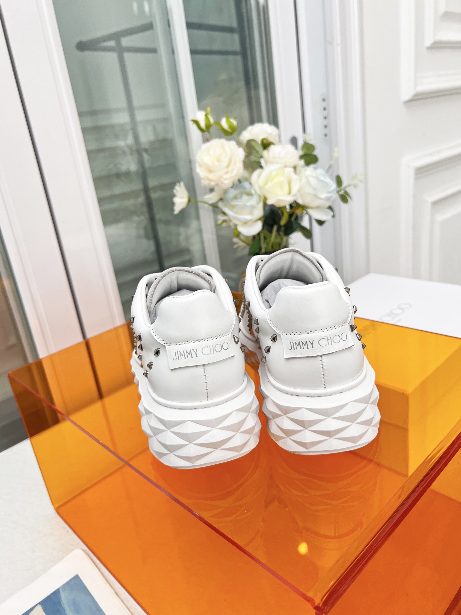 Jimmy Choo Diamond Stud Sneakers White