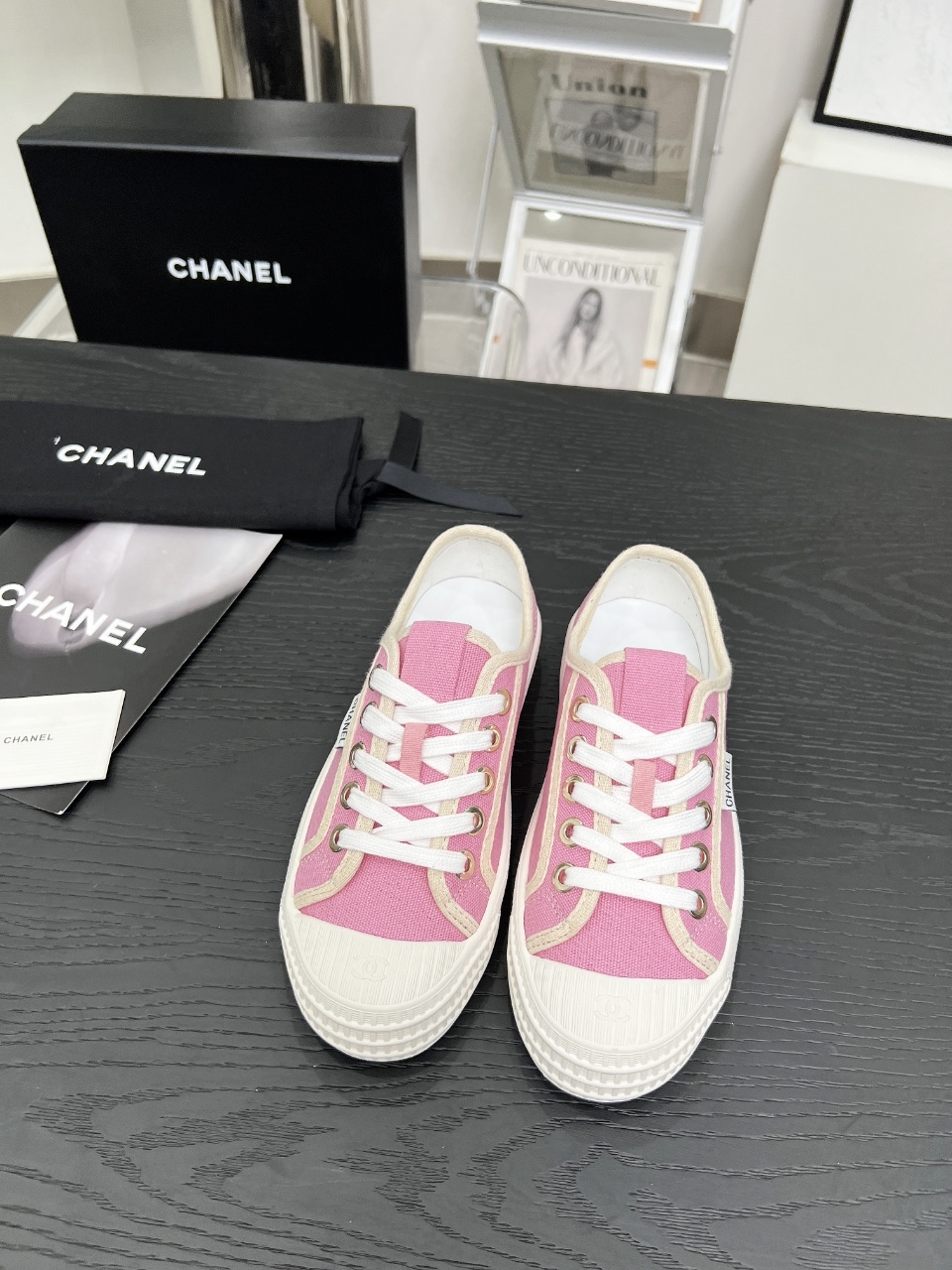 Chanel Vintage Canvas Sneakers Pink