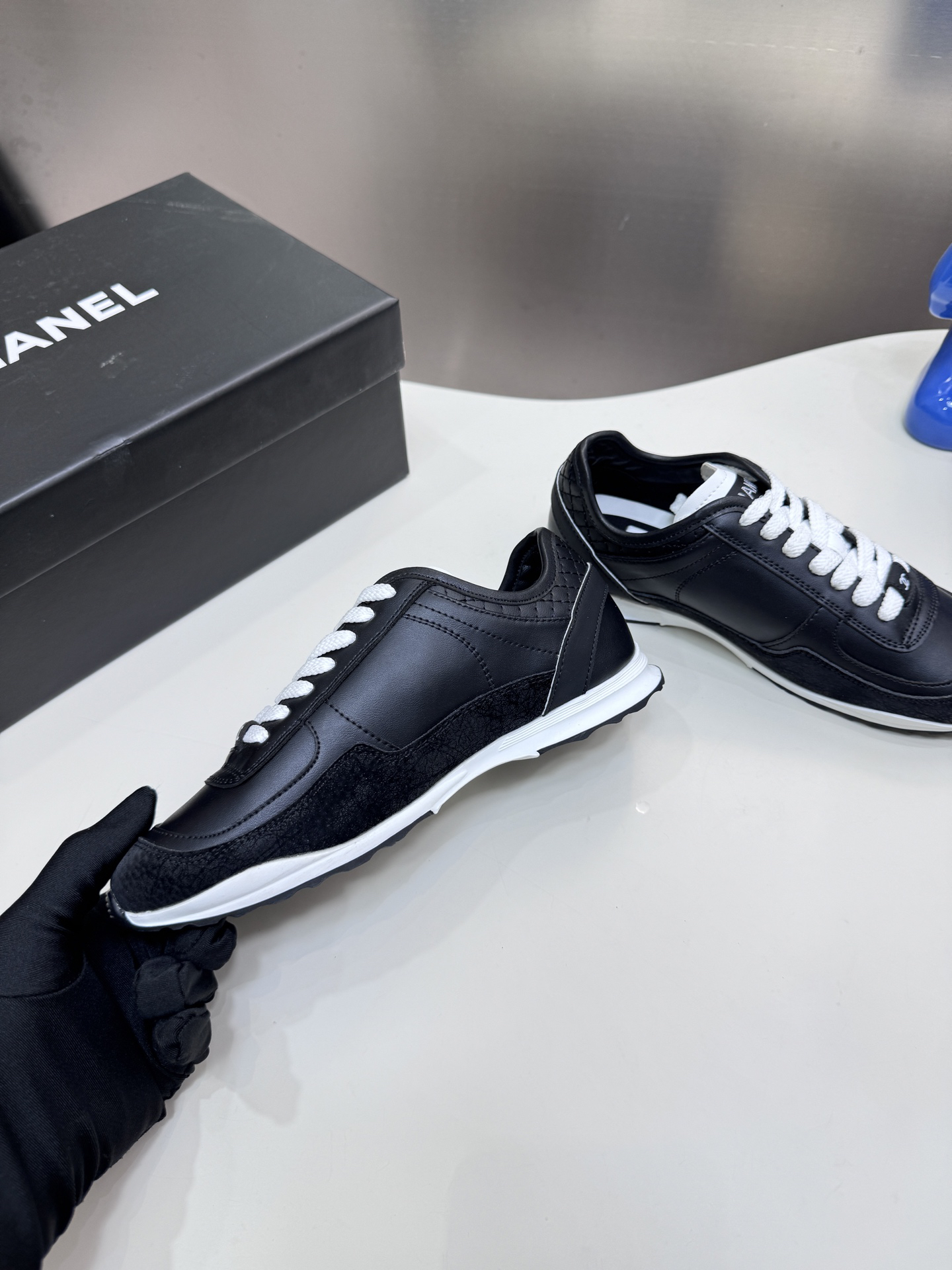 Chanel Platform Panda Sneakers Black