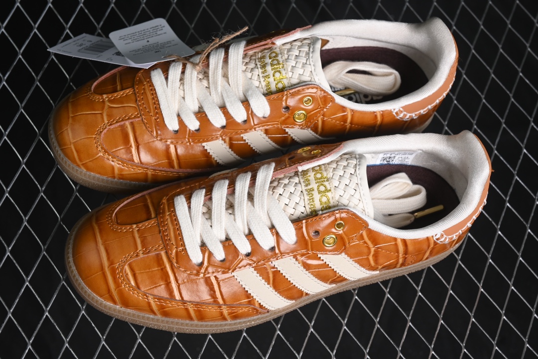 Adidas Originals Samba Wales Bonner Croc-Embossed Sneakers Brown