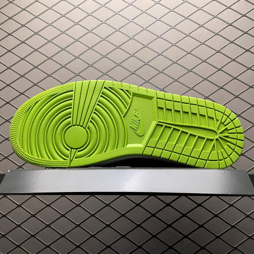 Jordan 1 Mid Leather Sneakers Lime Green/Black