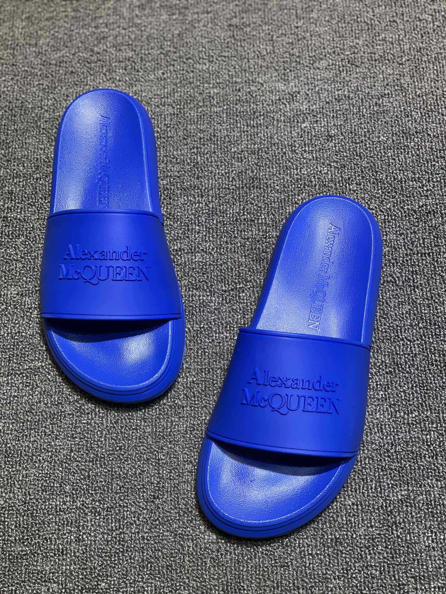 Alexander McQueen Logo Slides Blue