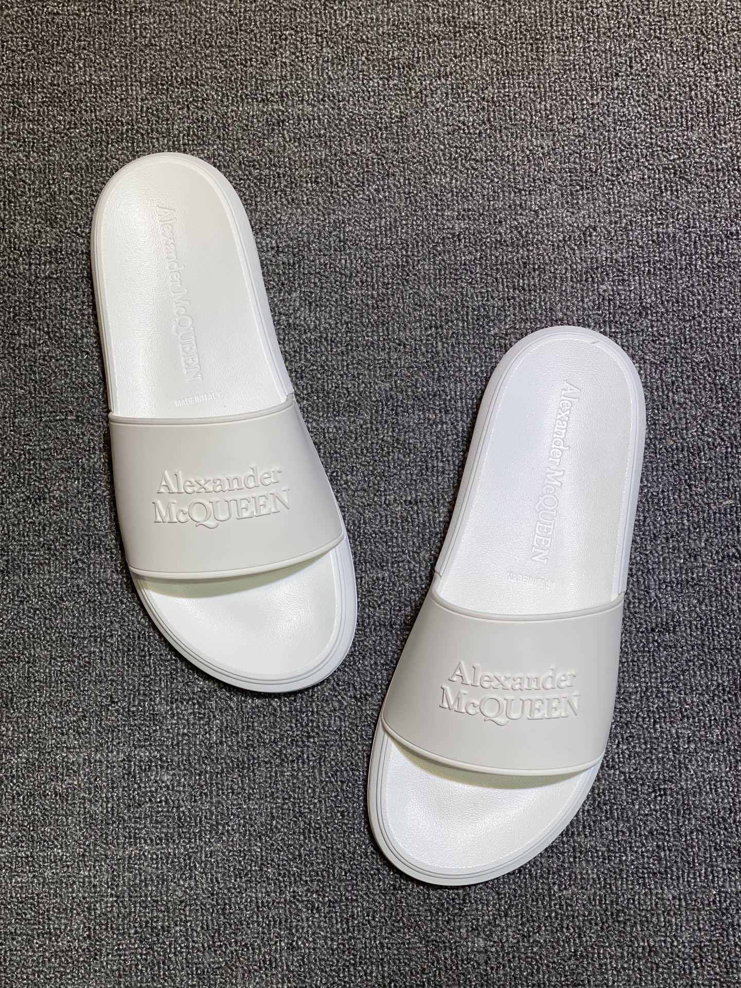 Alexander McQueen Logo Slides White