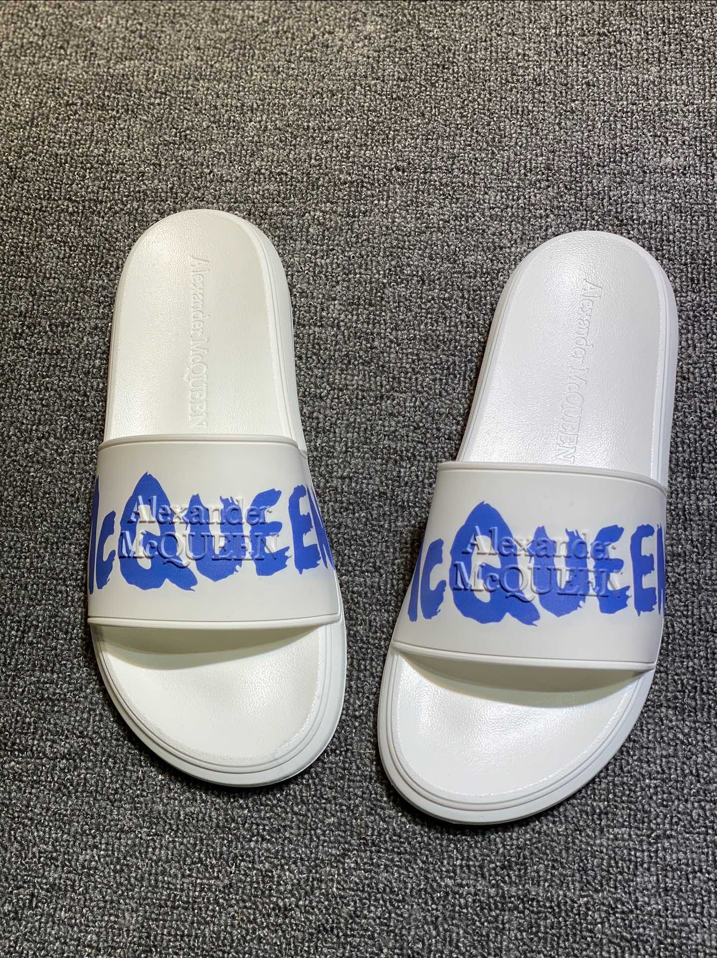 Alexander McQueen Logo Slides White