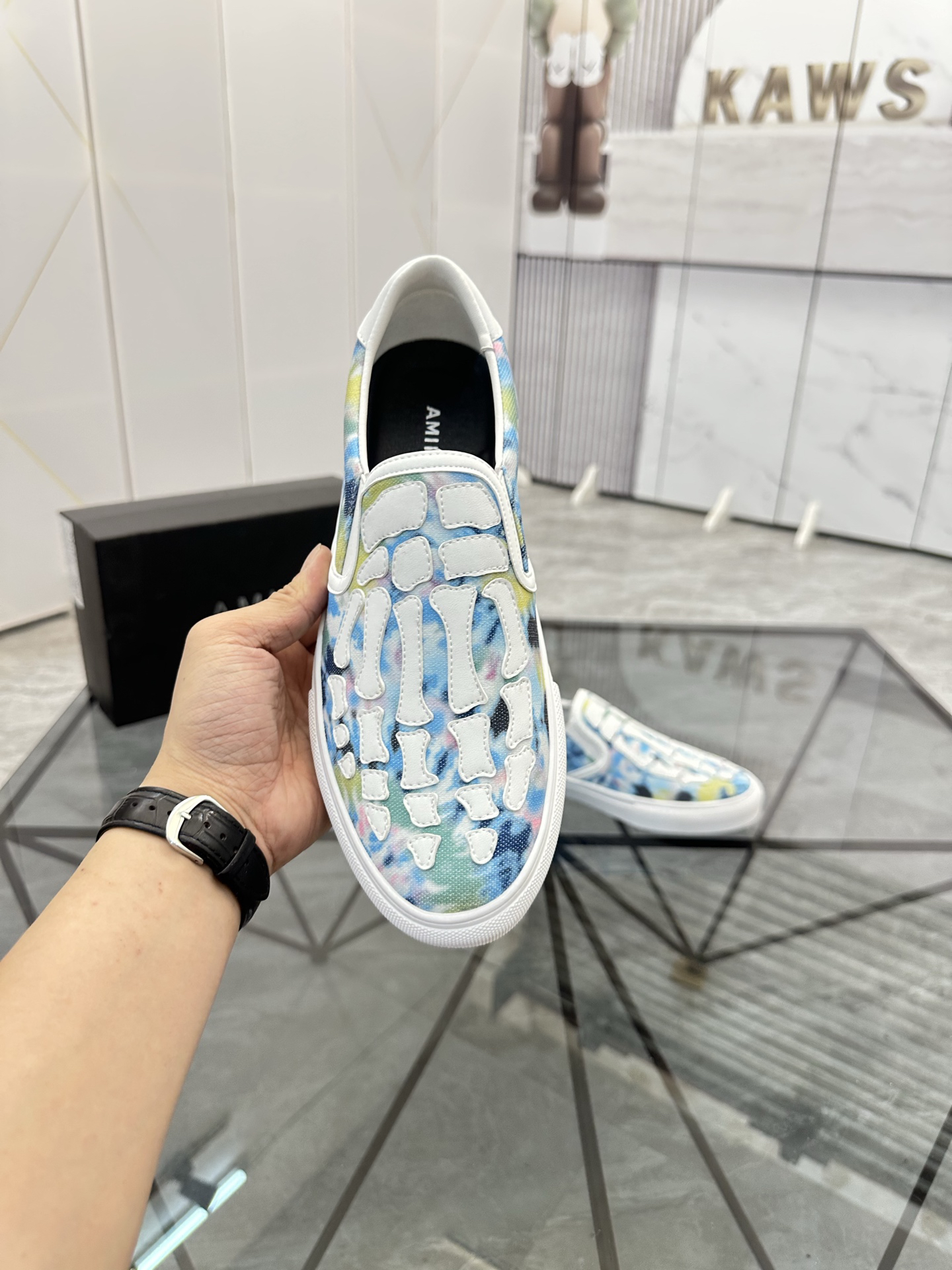 Amiri Skeleton Slip-On Sneakers Multicolor