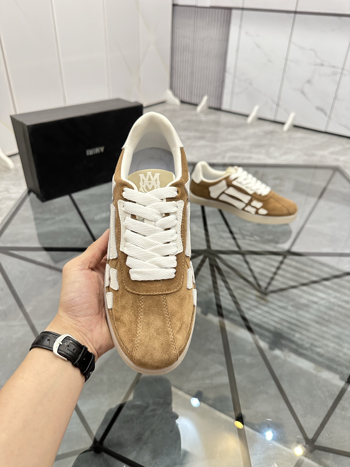 AMIRI Low-Top Suede Sneakers Brown