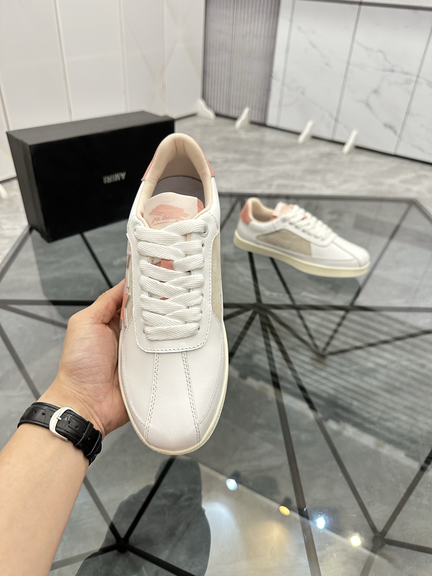 Amiri Star Low-Top Sneakers White Pink