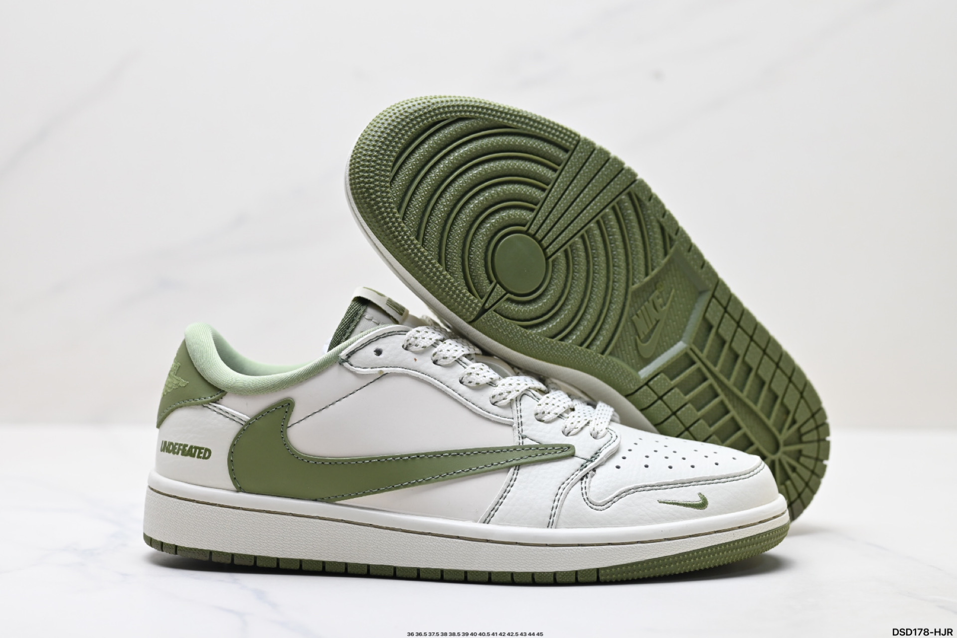Nike Air Jordan 1 Low Undefeated Custom White Green