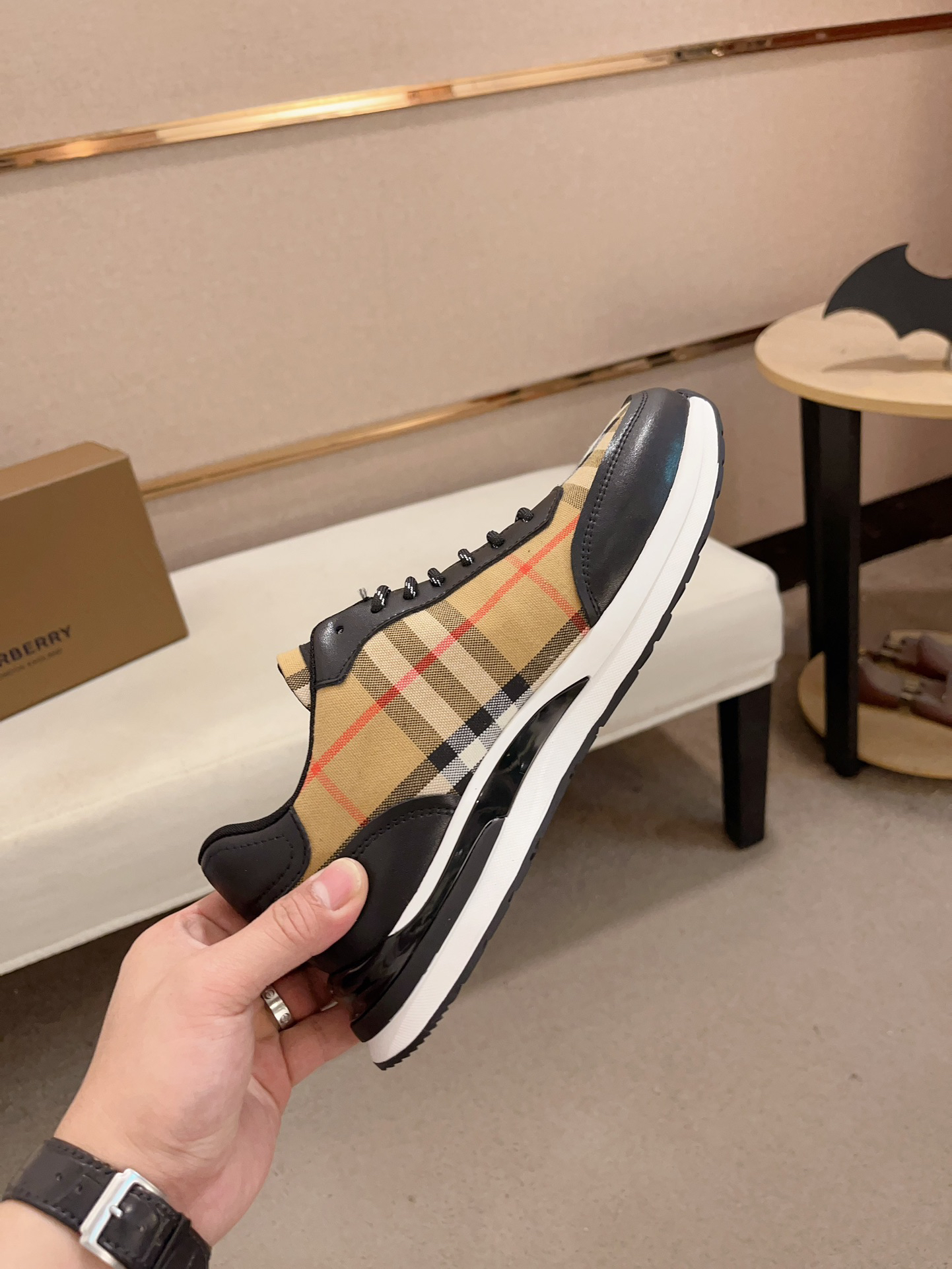 Burberry Vintage Check Runner Sneakers Khaki