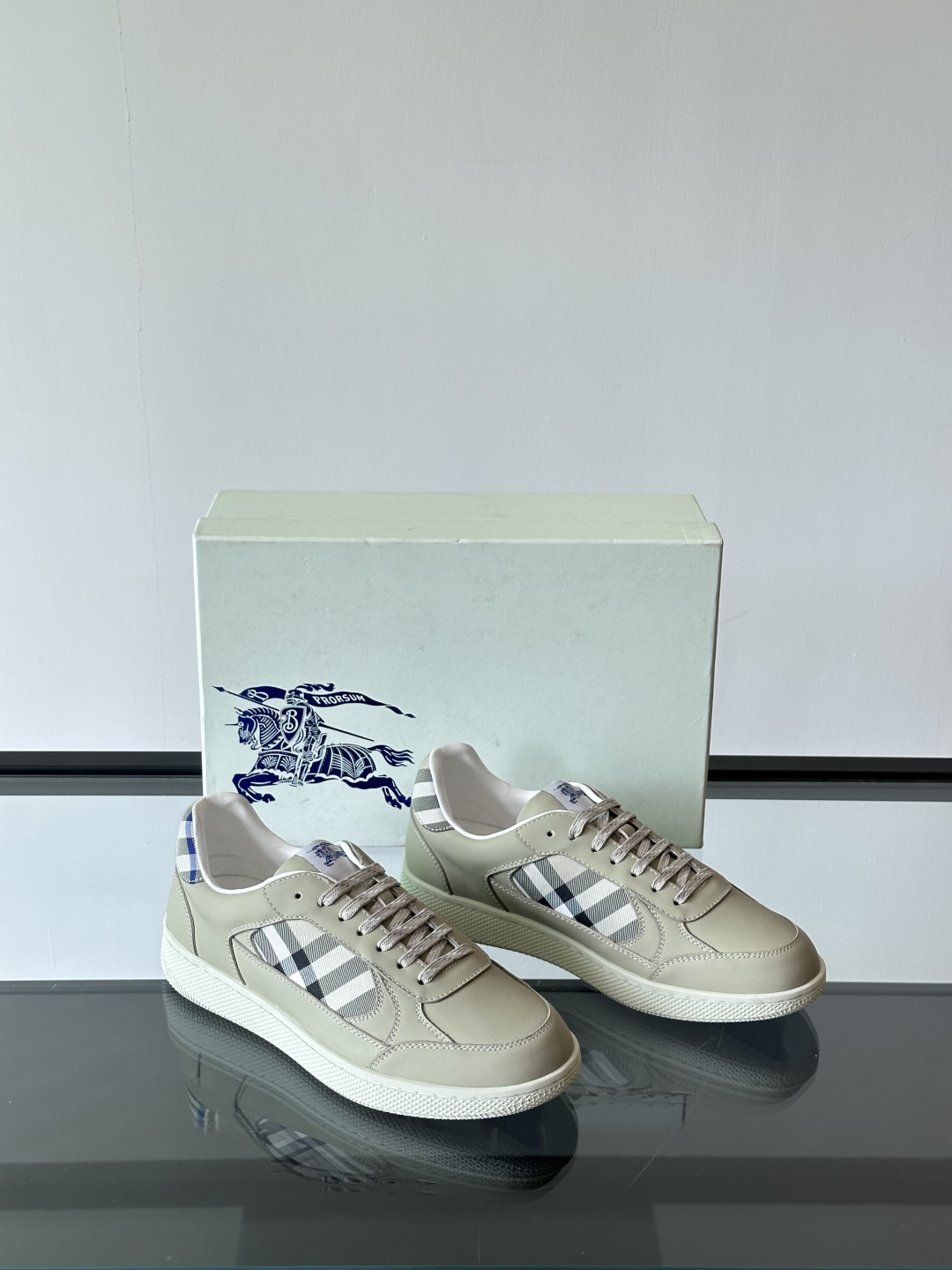 Burberry Vintage Check Low-Top Sneakers Beige