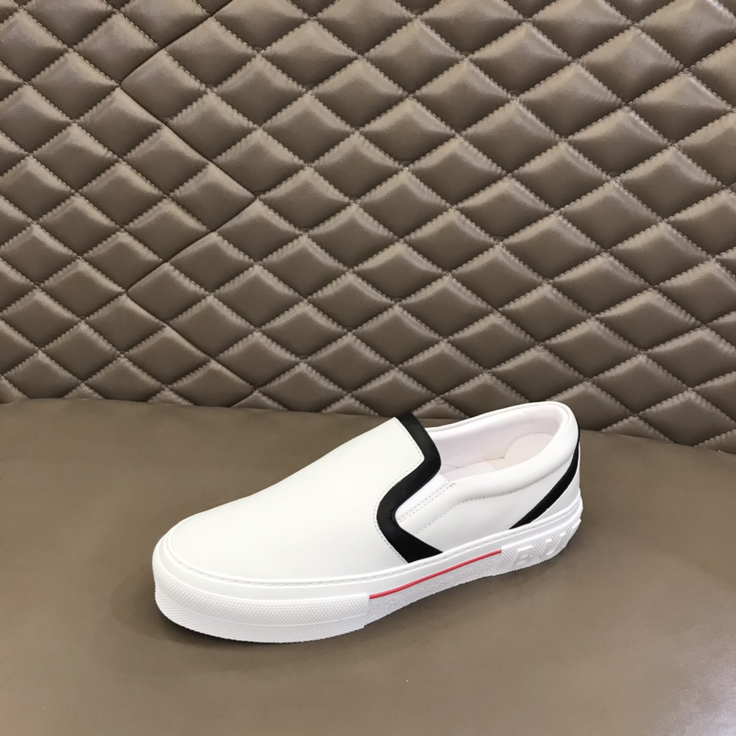 Burberry Leather Slip-On Sneaker White/Black