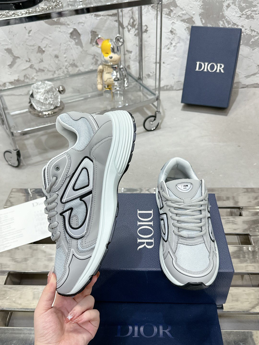 Dior B30 Reflective Dad Sneakers Grey