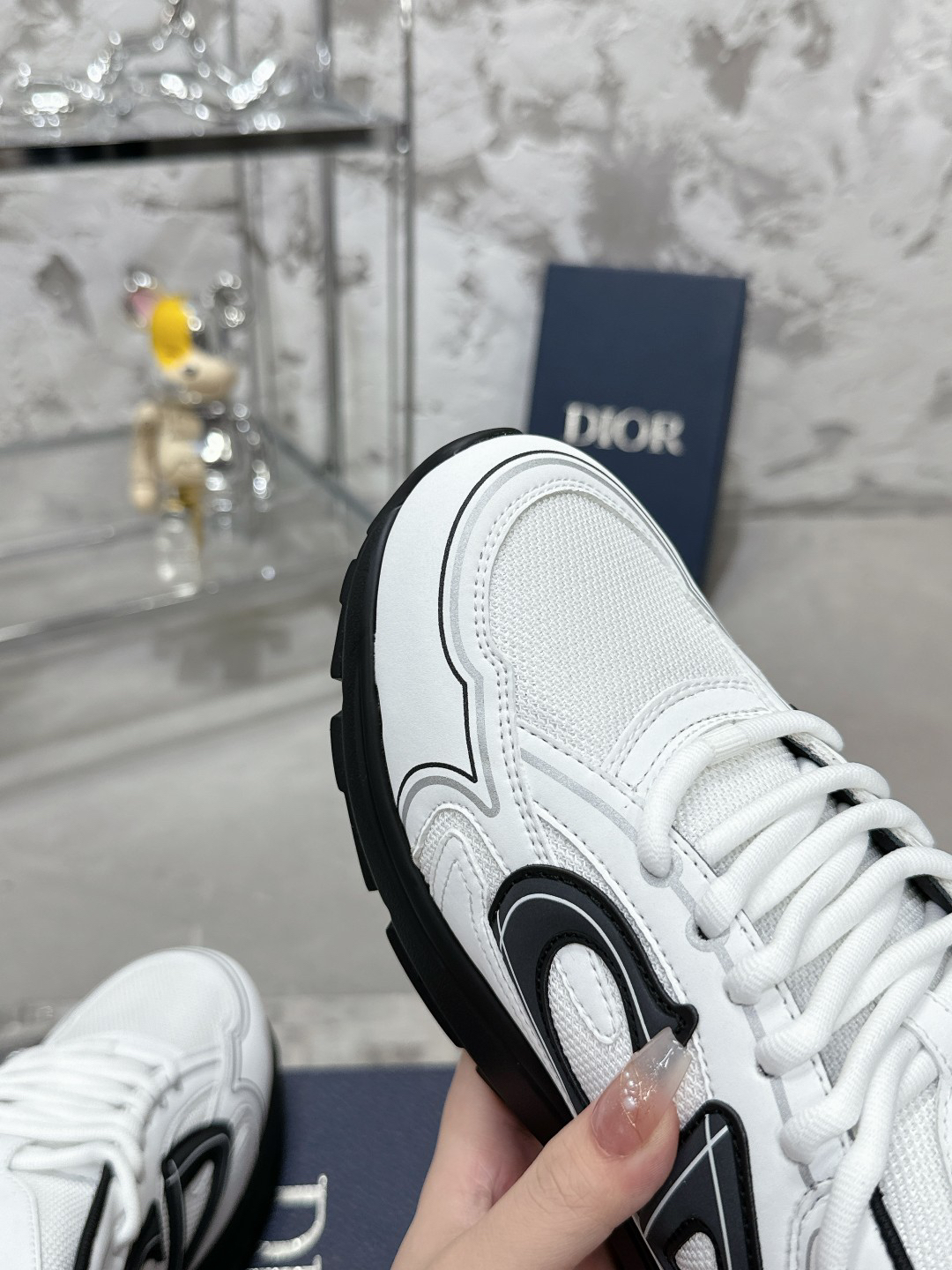 Dior B30 Reflective Dad Sneakers White/Black