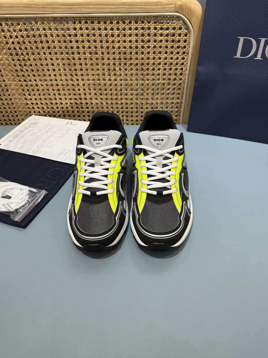 Dior B30 Countdown Sneakers Black/Neon Yellow