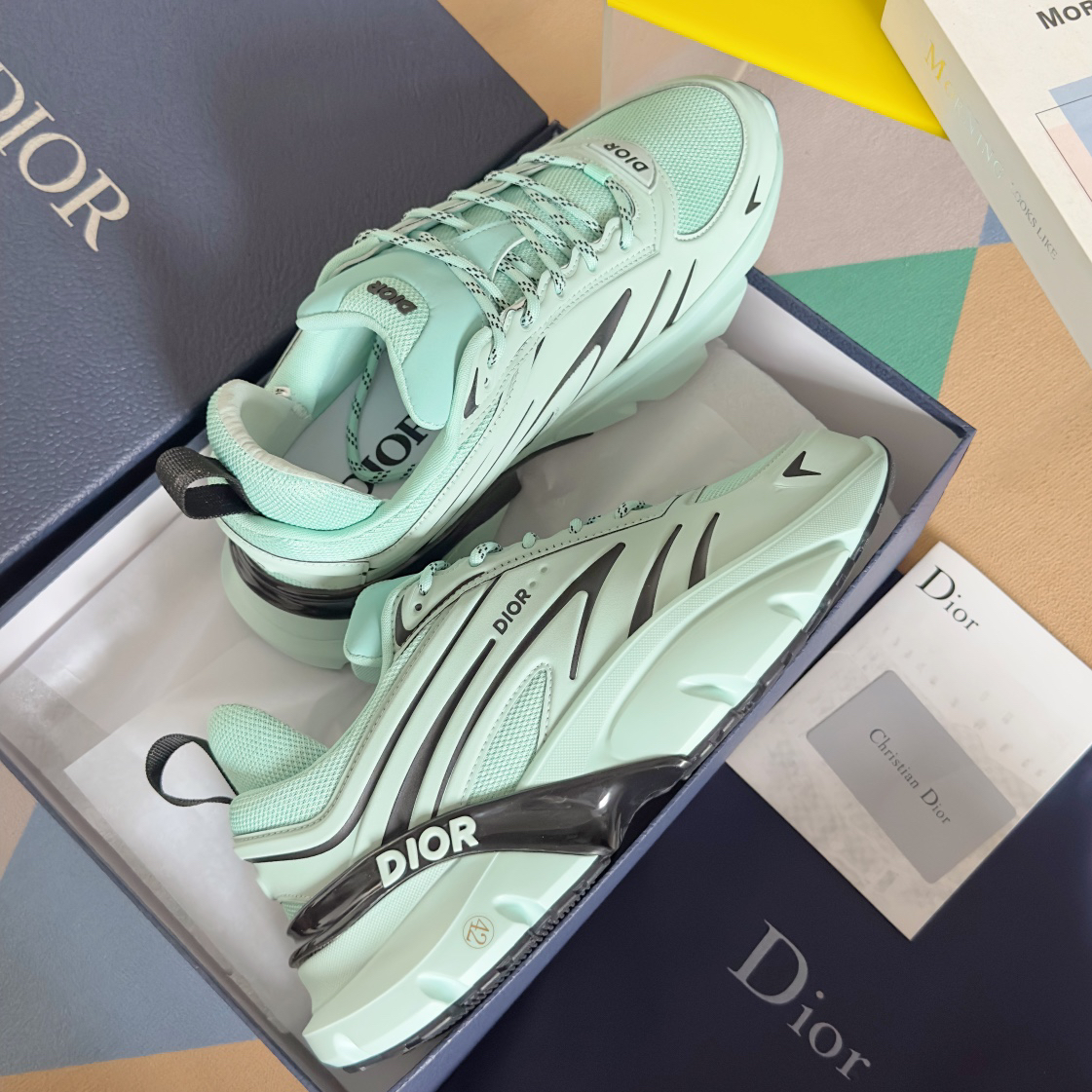 Dior B44 Blade Chunky Sneakers Mint