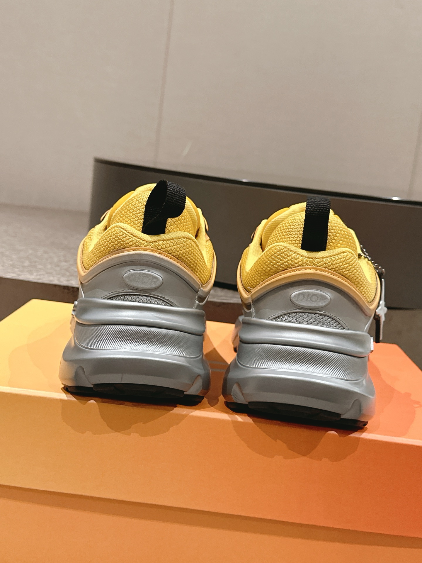 Dior B44 Gradient Mesh Dad Sneakers Yellow
