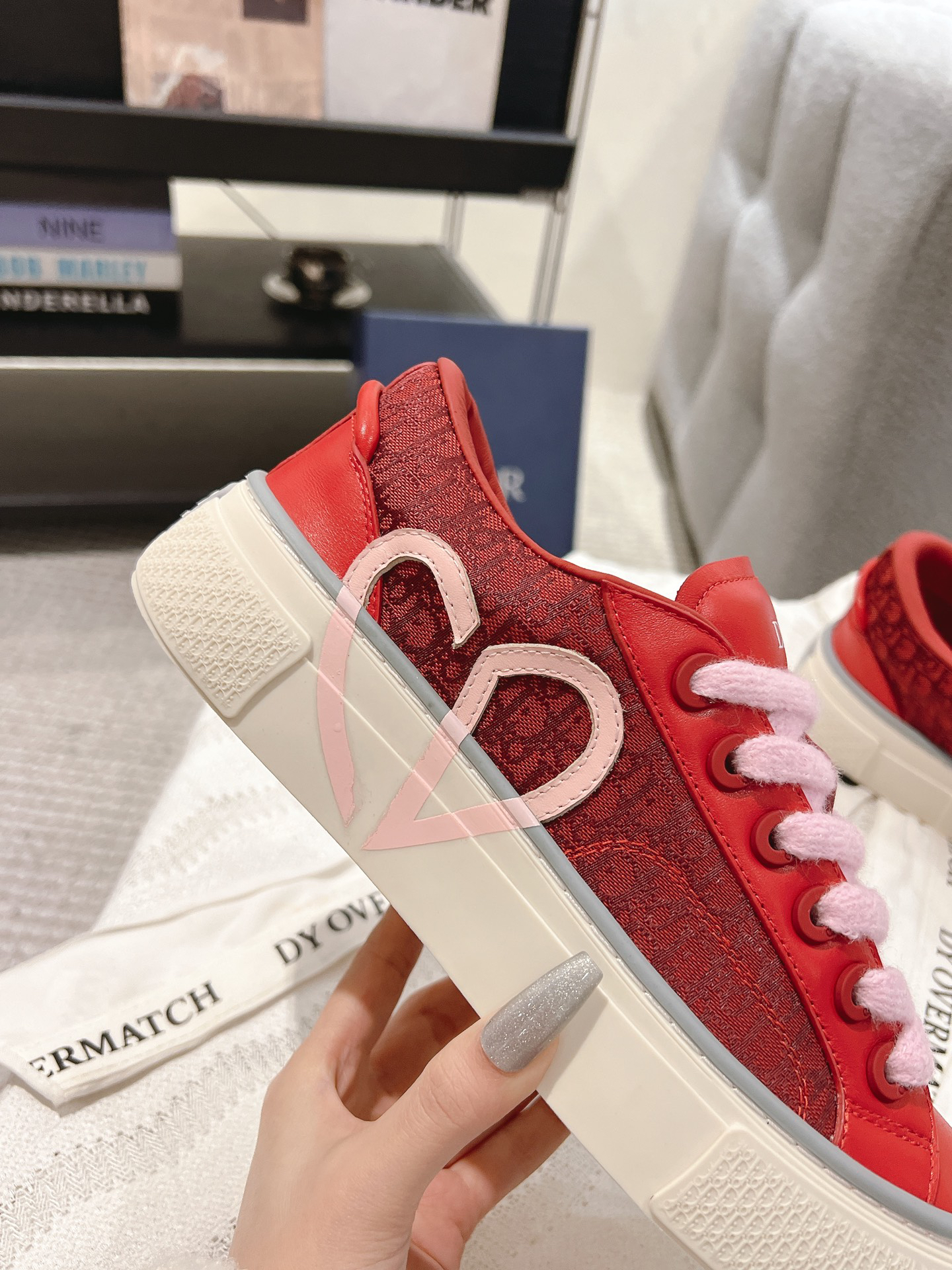 Dior B33 CD Diamond Skate Sneakers Red