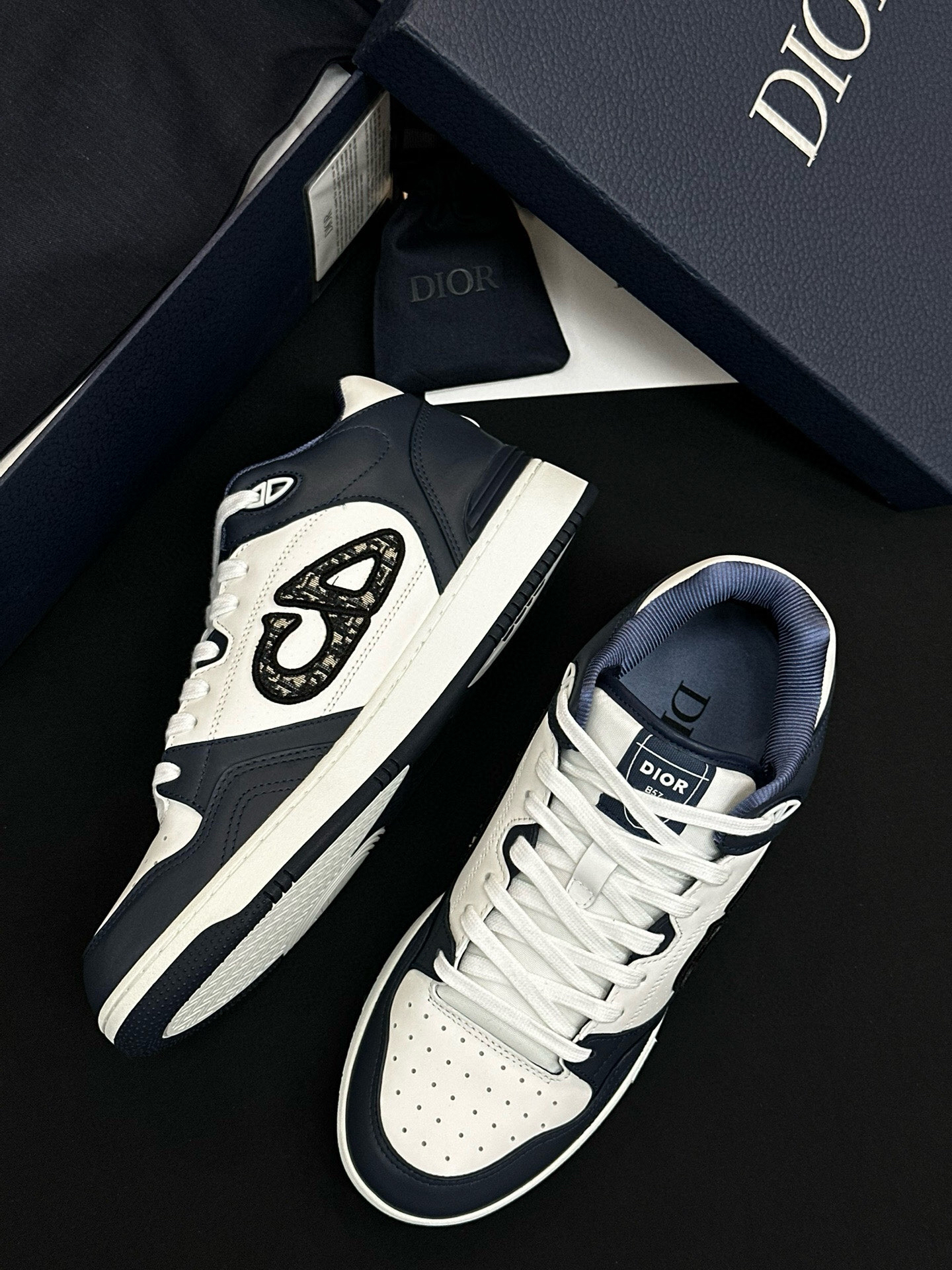 Dior B57 Low-Top Sneakers Navy/White