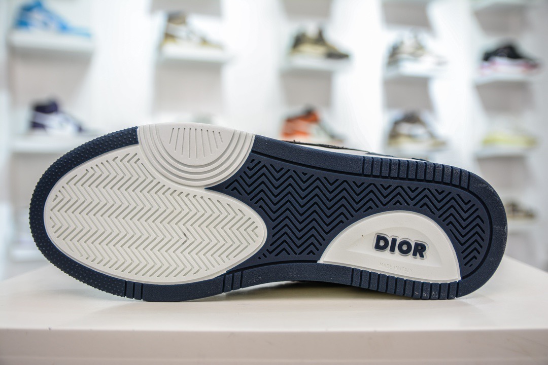 Dior B57 Mid-Top Sneakers Navy/White