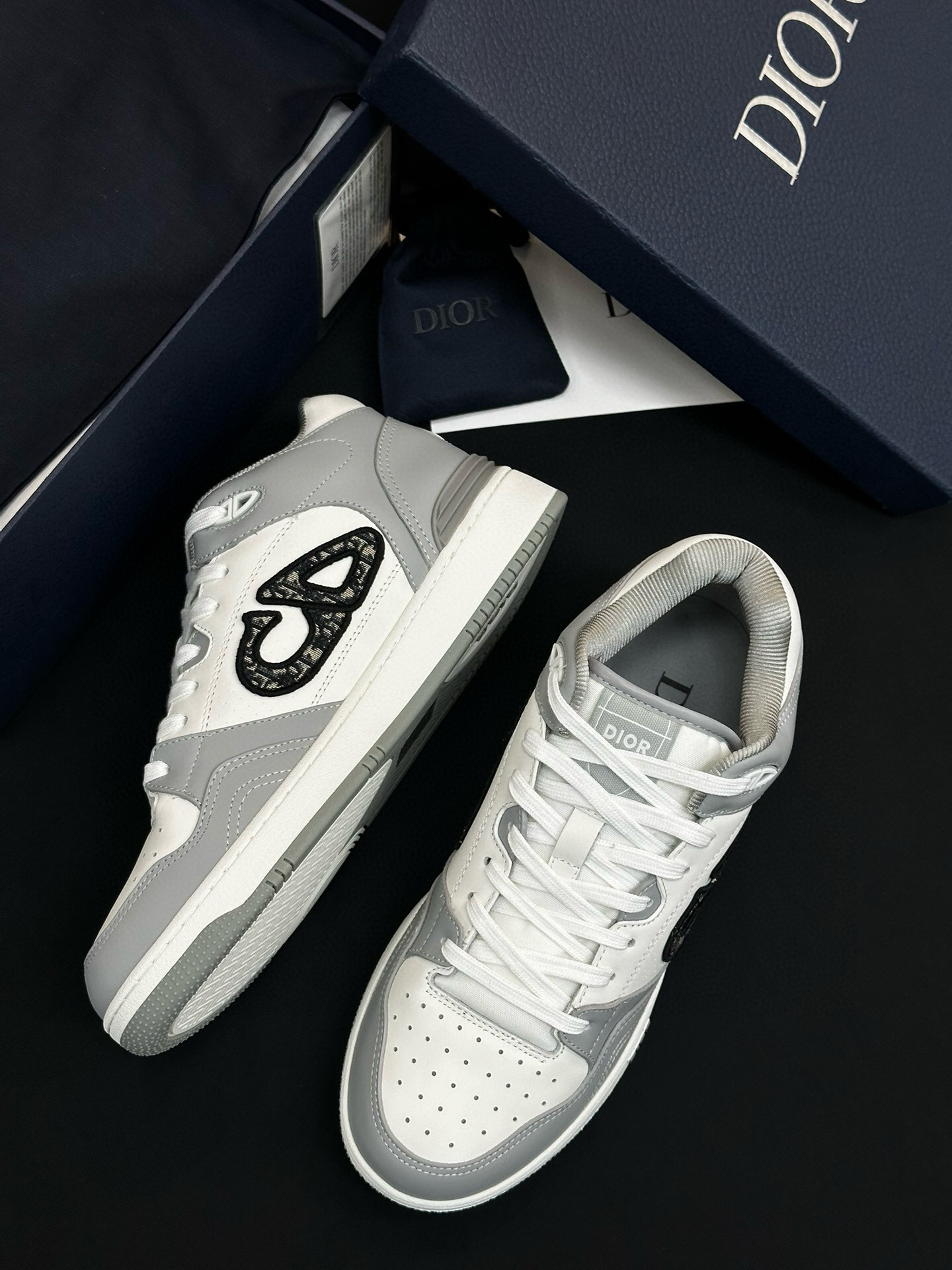 Dior B57 Low-Top Sneakers Grey/White