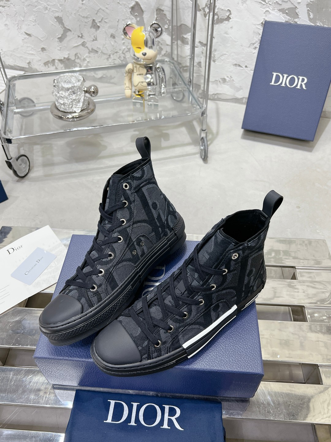 Dior B23 Oblique High-Top Sneakers Black