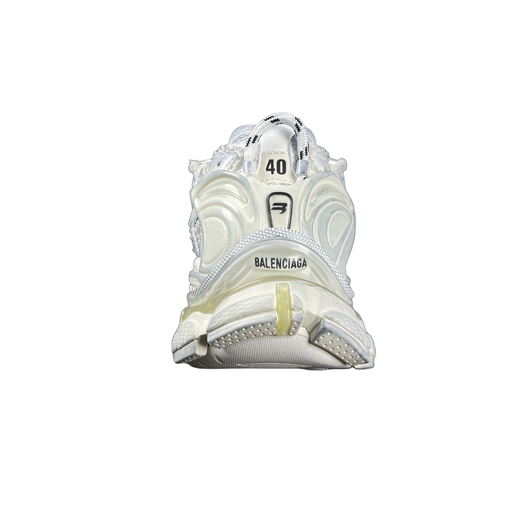 Balenciaga Runner Distressed Dad Sneakers Silver/White