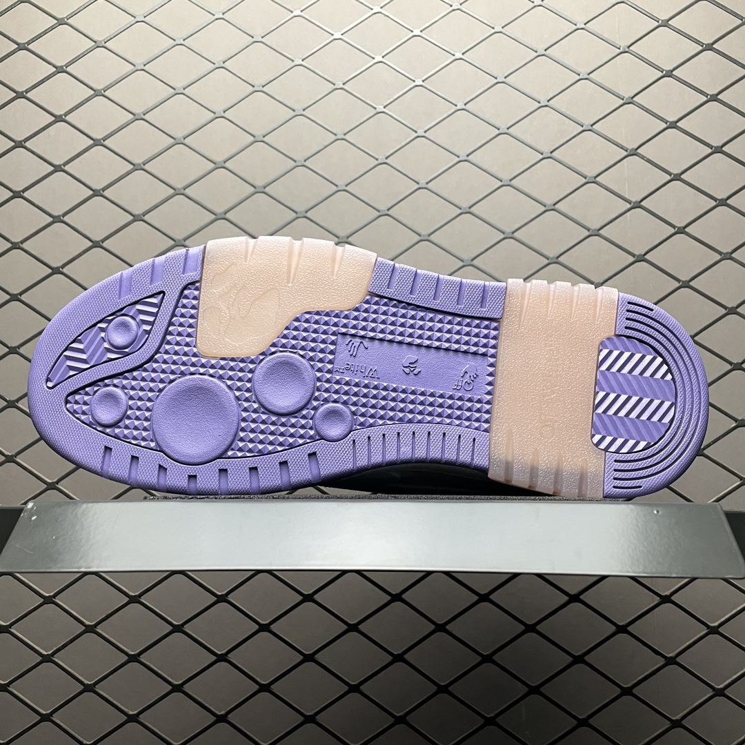 Off-White Out of Office Low-Top Leather Sneakers White/Purple