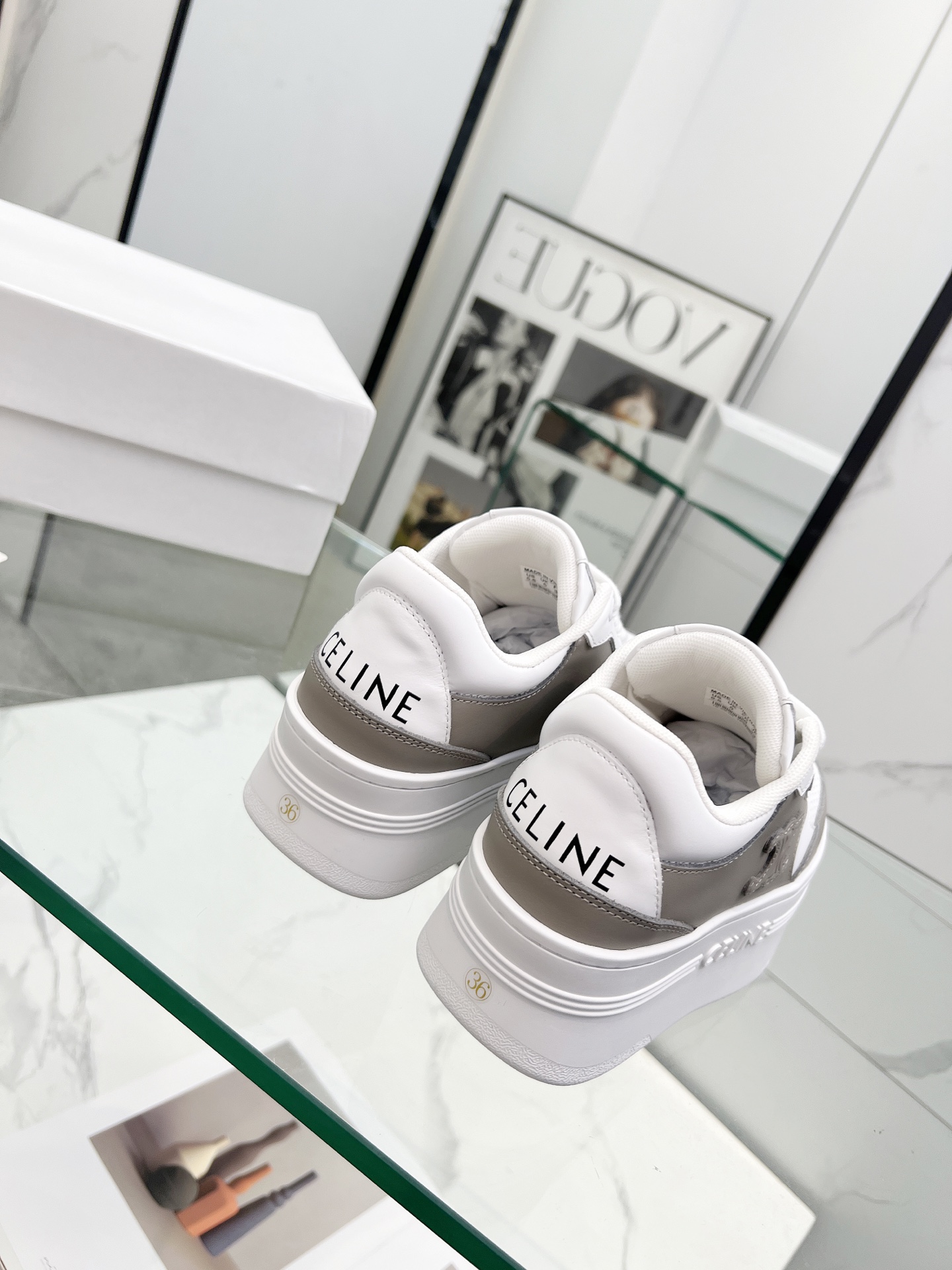 Celine Triomphe Wedge Sneakers Grey