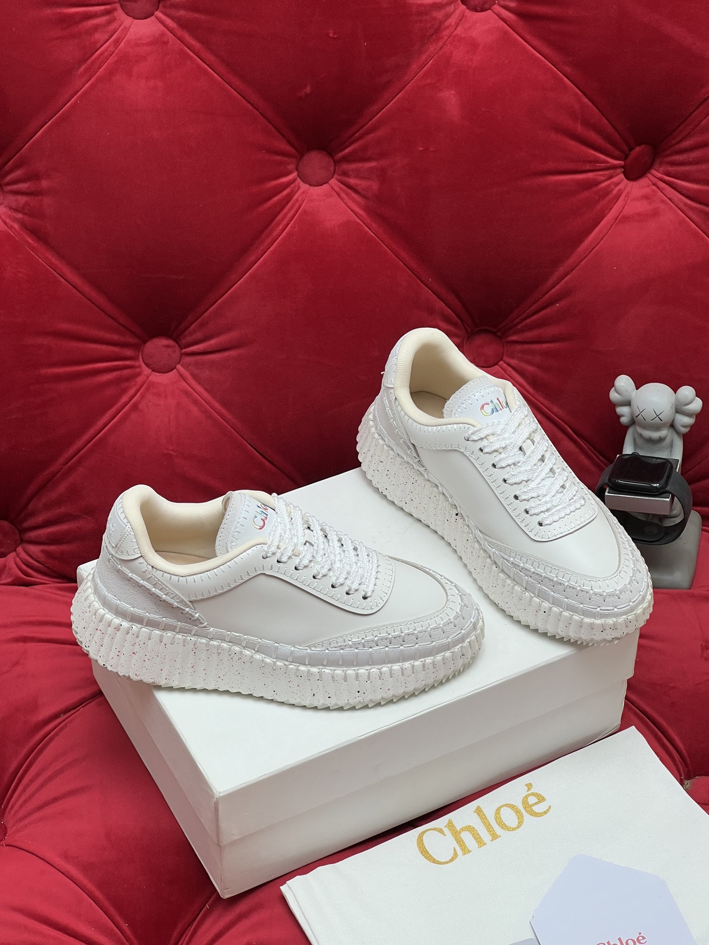 Chloe Chunky Low-Top Sneakers White