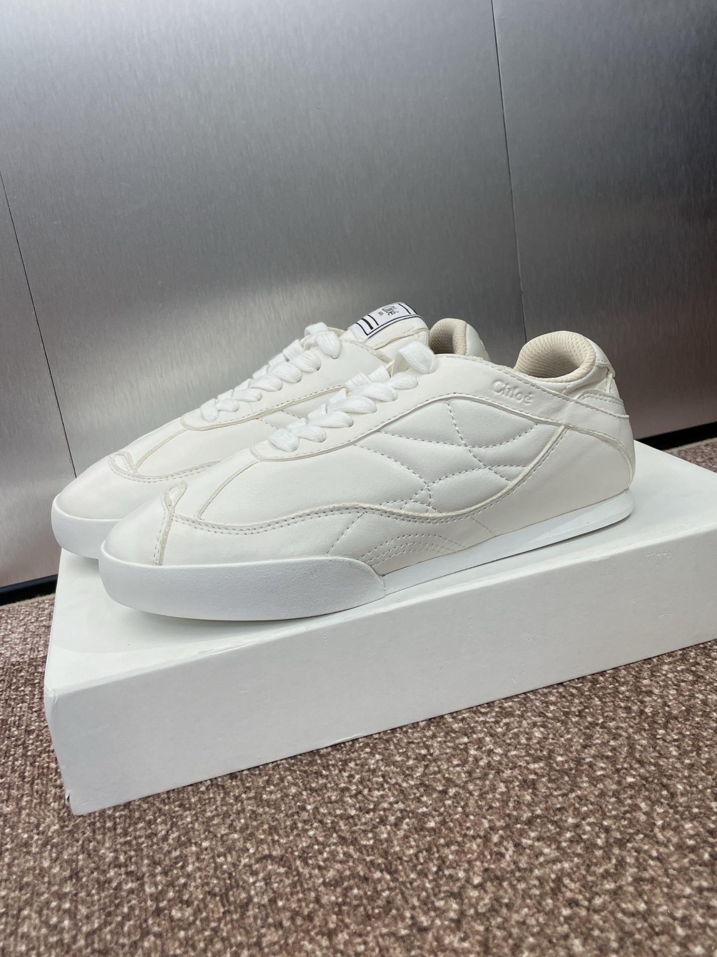 Chloe Runway Retro Trainers White