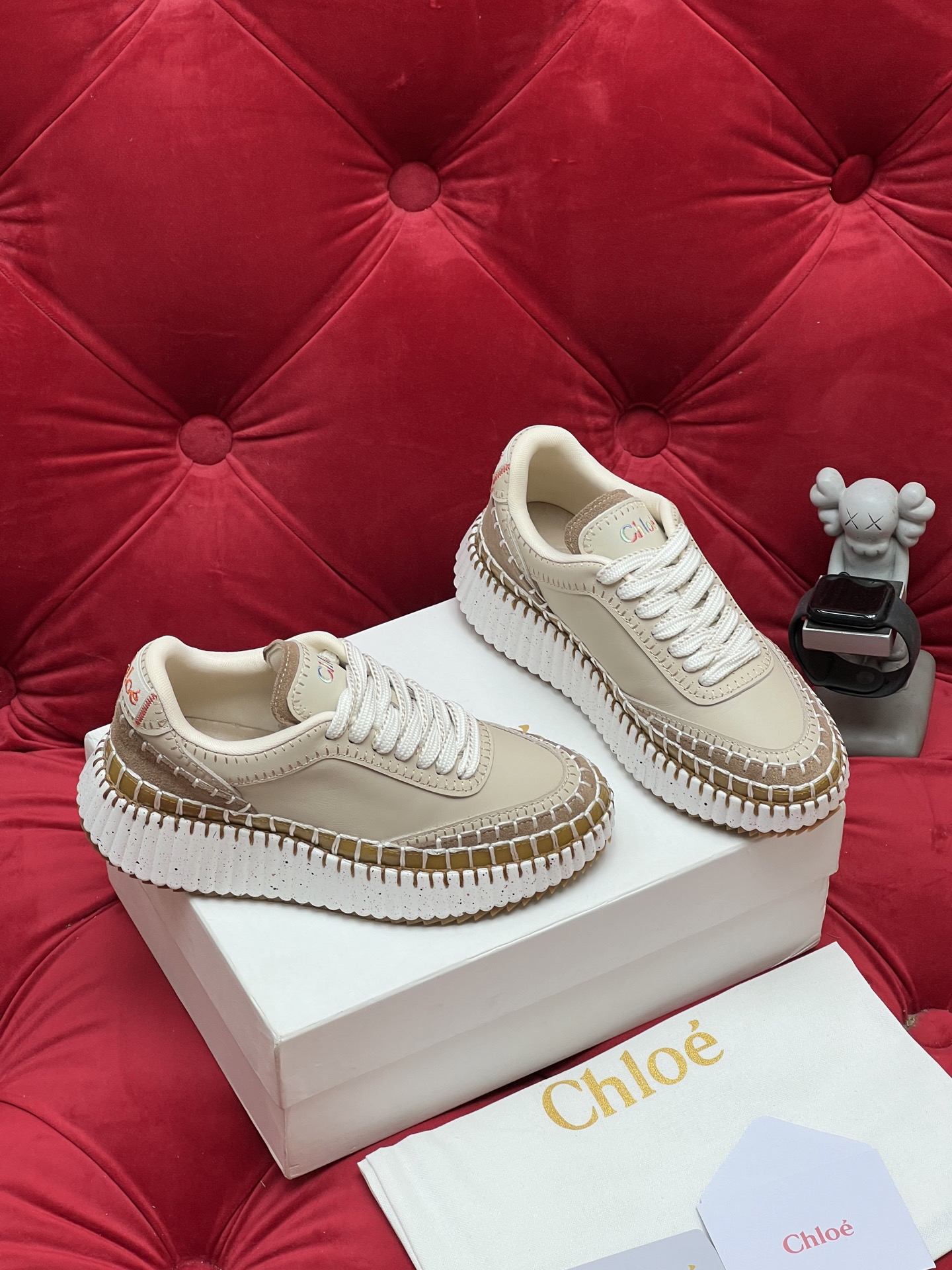 Chloe Chunky Casual Sneakers Beige