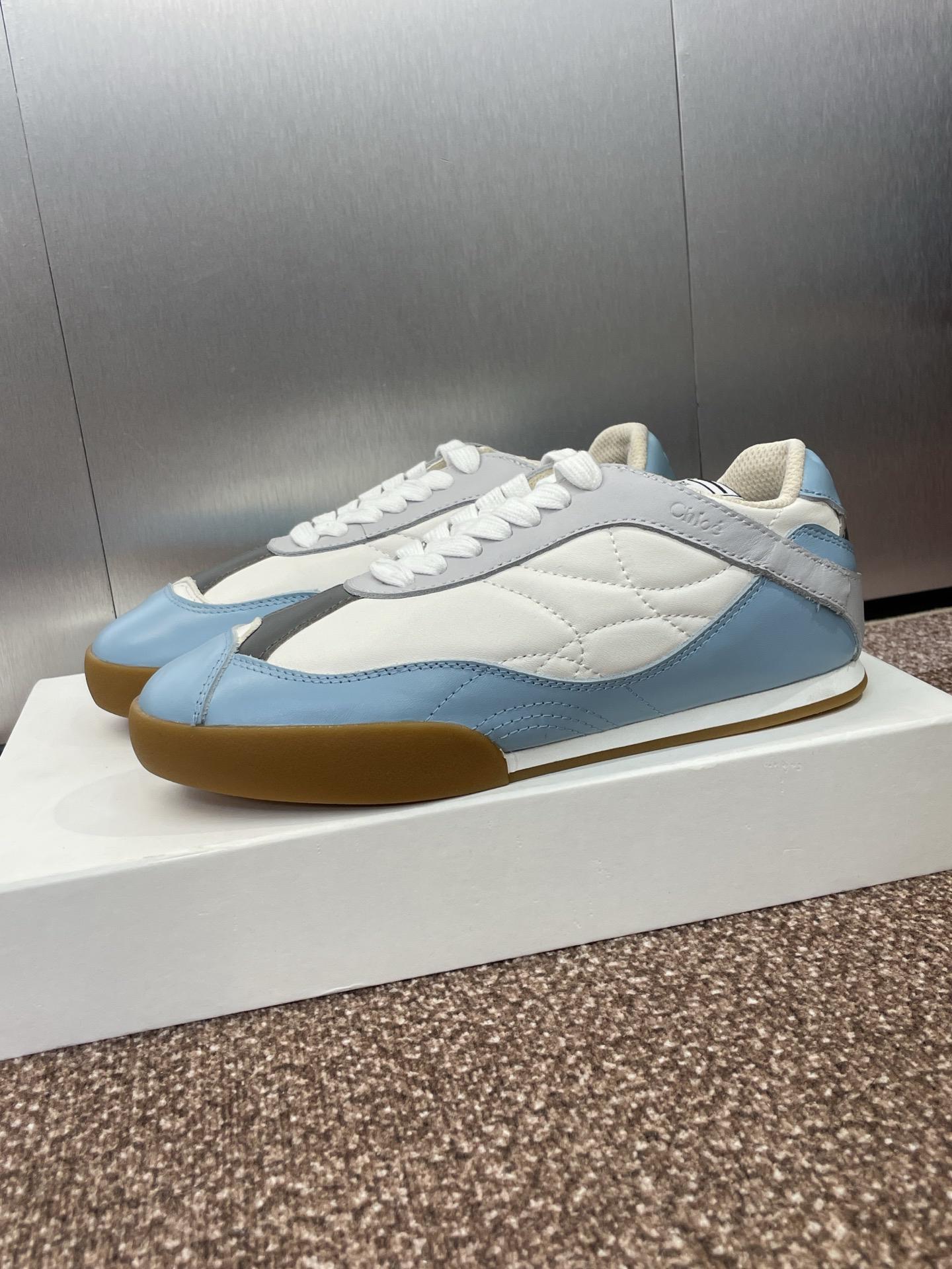 Chloe Lace-Up Runner Sneakers Blue