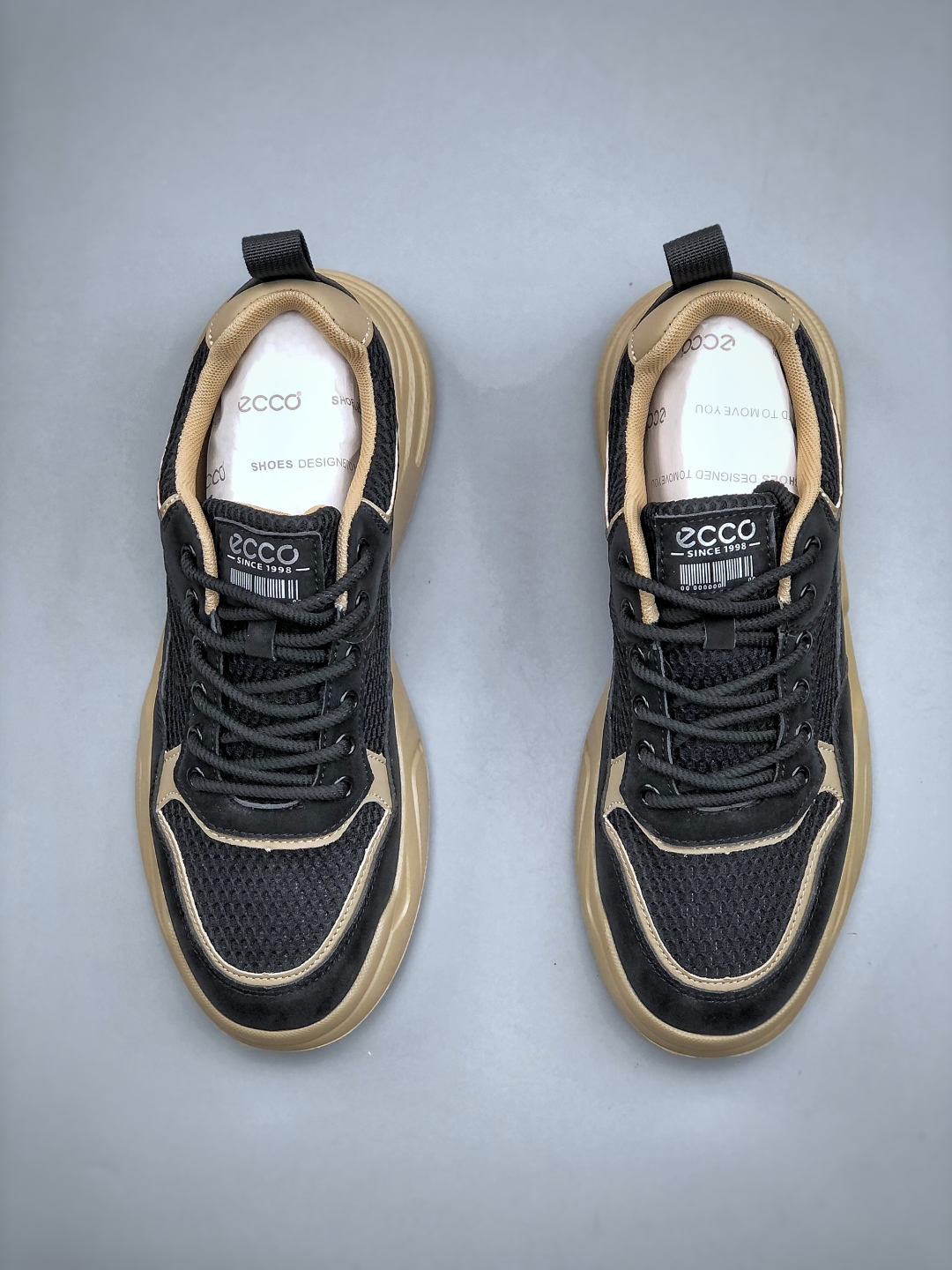 ECCO BIOM Breathable Sneakers Black/Beige