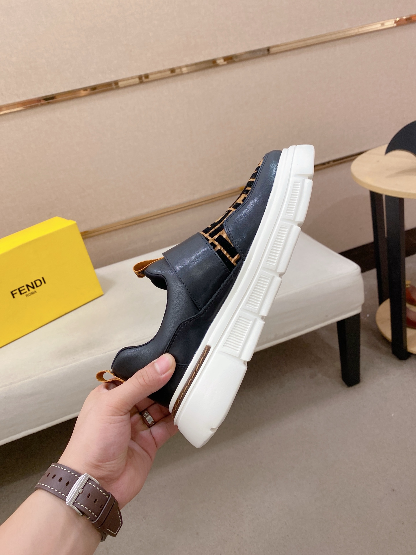 Fendi FF Slip-On Sneakers Black