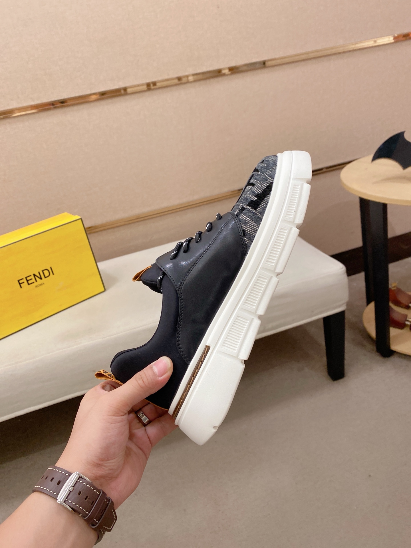 Fendi Logo Chunky Sneakers Black
